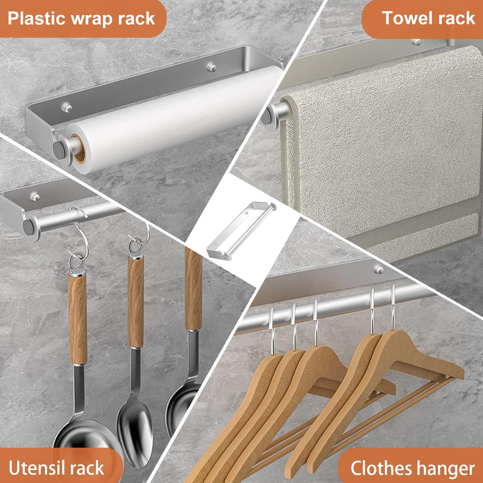 Under Cabinet Paper Towel Holder - Wall Mount Kitchen & Bathroom Towel Roll Dispenser with Self-Adhesive or Screw Mounting - Perfect for Compact Spaces, RVs, and Small Kitchens