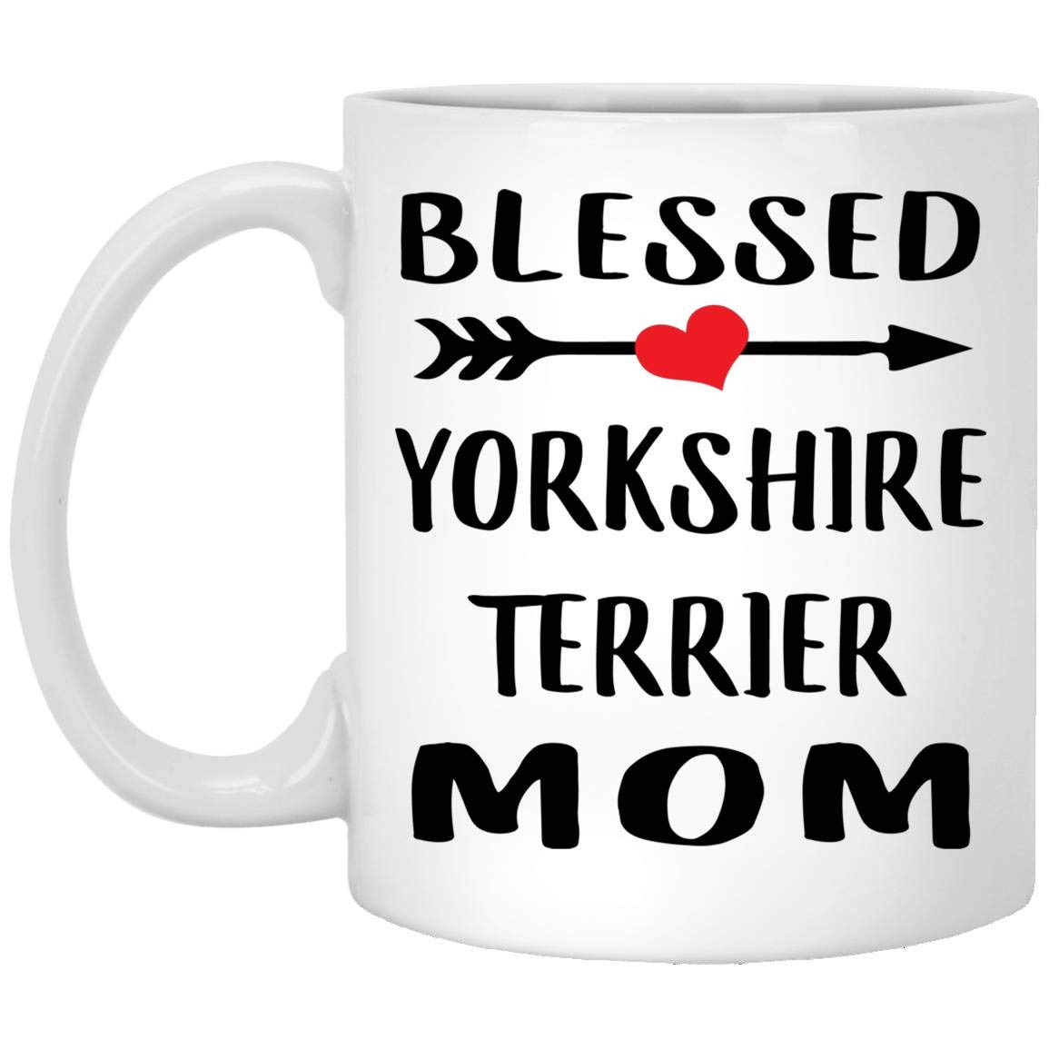 Blessed Yorkshire Terrier Mom Coffee Mug - Funny Dog Lover Gift for Women - 11oz White Ceramic Cup - Perfect Christmas 2024 Present for Pet Owners - Great for Coffee, Tea & Office Use