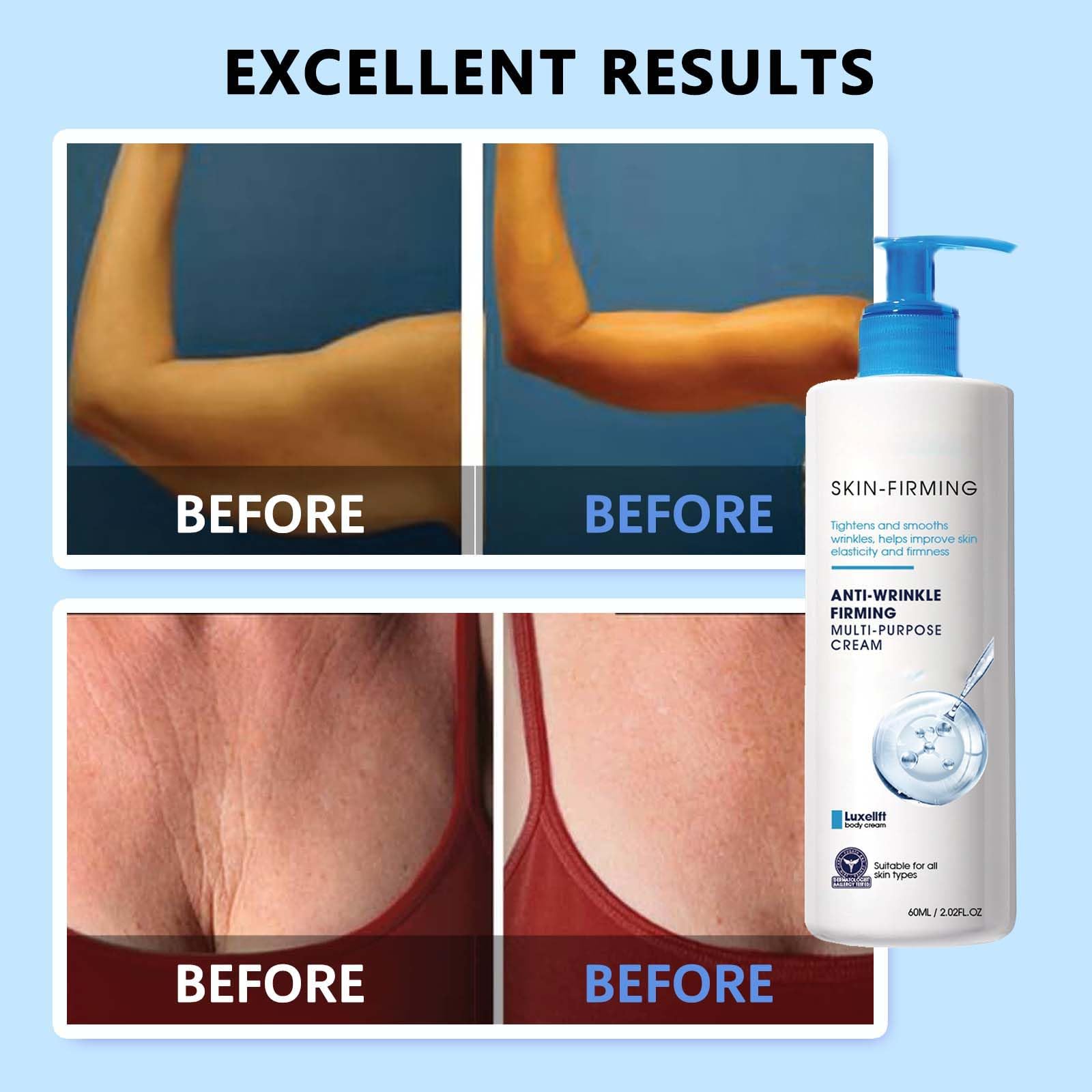2PC Ultra Firming Skin Cream - Advanced Skin Tightening & Rejuvenating Face Cream for Wrinkles & Sagging Skin | Day & Night Moisturizer for Women & Men | Perfect for Anti-Aging Routine & Post-Workout Skin Care