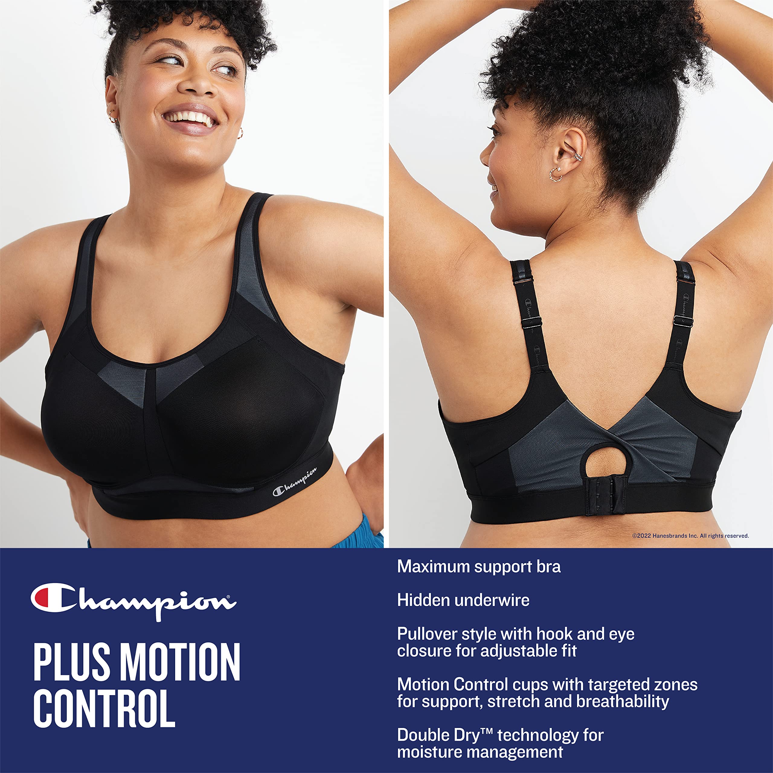Champion Women's Motion Control Underwire Sports Bra - High Support Workout Bra for Running, Yoga & Gym - Breathable & Comfortable Activewear
