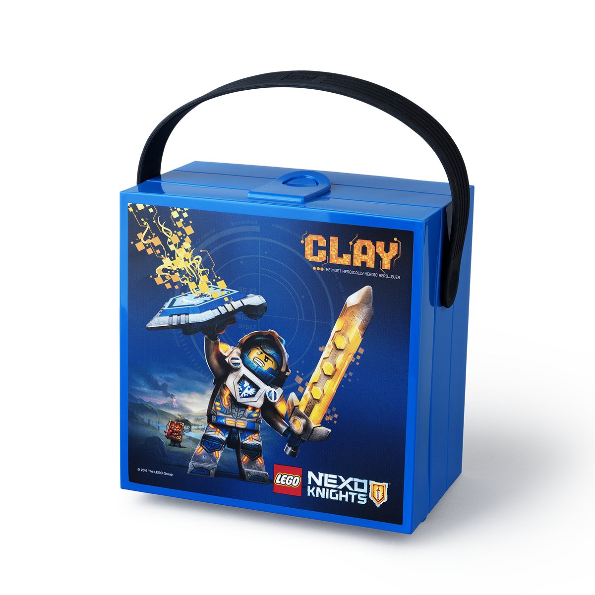 LEGO Nexo Knights Lunch Box - Portable Storage Container for Kids, Blue Insulated Food Carrier (15.9 x 17.3 x 9.7 cm) - Perfect for School Lunches, Picnics & Travel Snacks