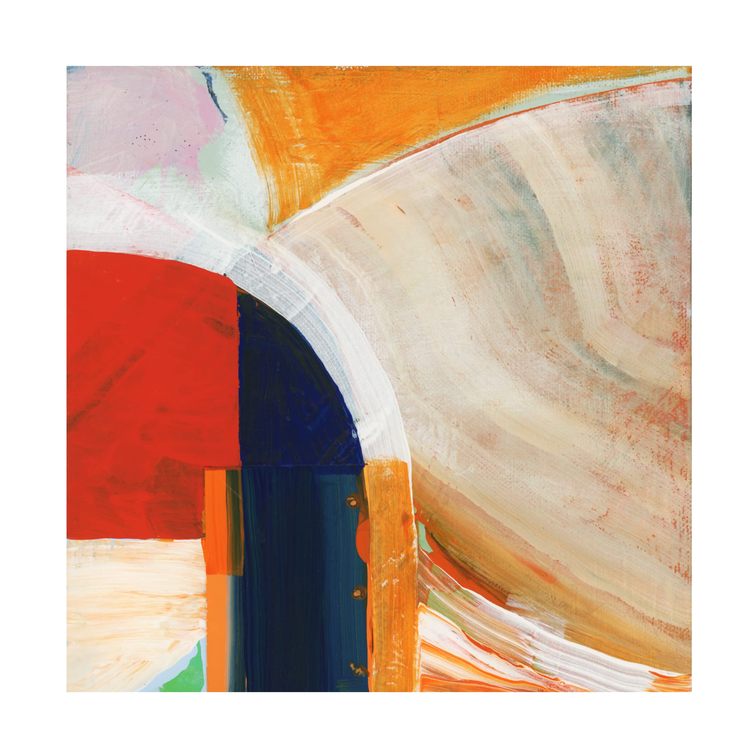 Blue Orange I Abstract Canvas Wall Art by Cartissi - Modern Home Decor for Living Room, Bedroom & Office - Handmade Fine Art Print