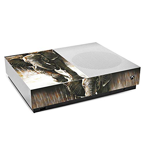 Premium Elephant Design Skin Sticker for Microsoft Xbox One S All Digital Edition - Durable Vinyl Wrap for Gaming Console Protection & Customization - Perfect for Home Entertainment & Gaming Setups