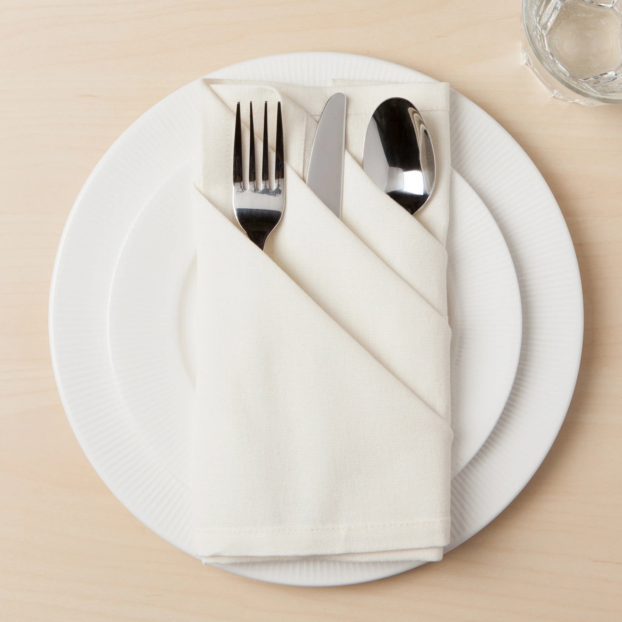 Now Designs Spectrum Cotton Napkins Set of 4 - Soft & Absorbent Ivory Table Linens for Everyday Dining, Parties & Special Occasions