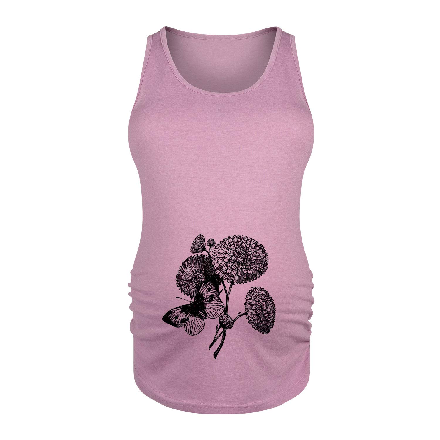 Bloom Maternity - Butterfly & Floral Print Women's Maternity Tank Top - Comfortable Pregnancy Clothes for Casual Wear & Nursing
