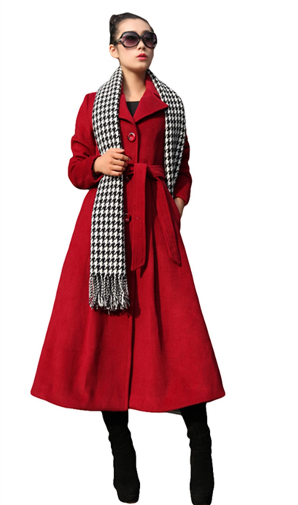 Premium Women's Wool Long Trench Coat - Winter Warm Cashmere Blend Overcoat for Business, Office & Formal Occasions