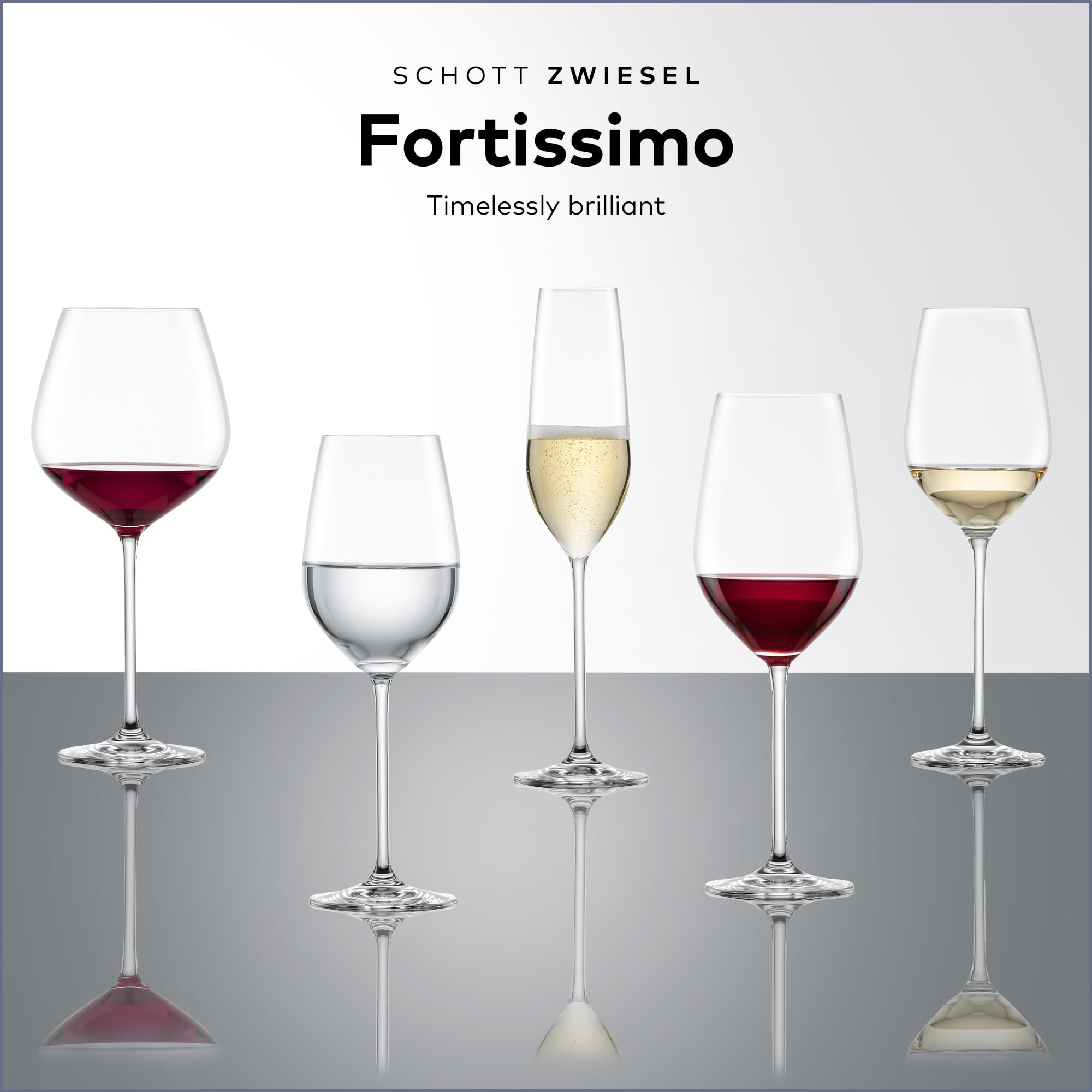 Premium SCHOTT ZWIESEL Fortissimo Red Wine Glasses Set of 6 - 17oz German Crystal Wine Glasses for Cabernet, Merlot & Water - Dishwasher-Safe Tritan Crystal - Perfect for Dinner Parties, Wine Tasting & Gifts