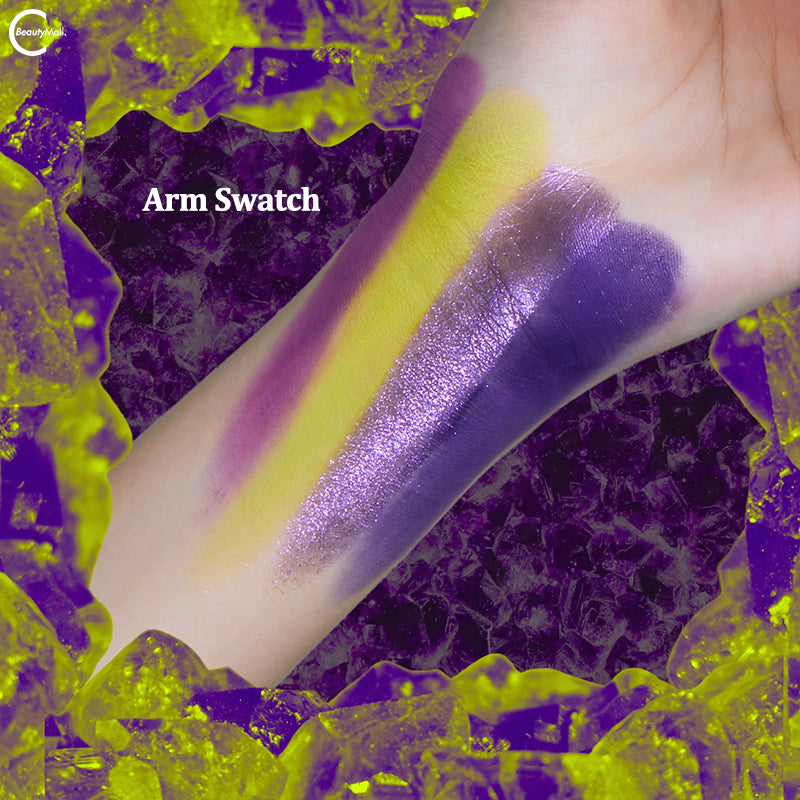EXILEJOY Temperature Change Eyeshadow Palette #77 - Purple & Yellow Color Shifting Makeup for Day & Night Looks - Perfect for Parties, Halloween, and Special Occasions