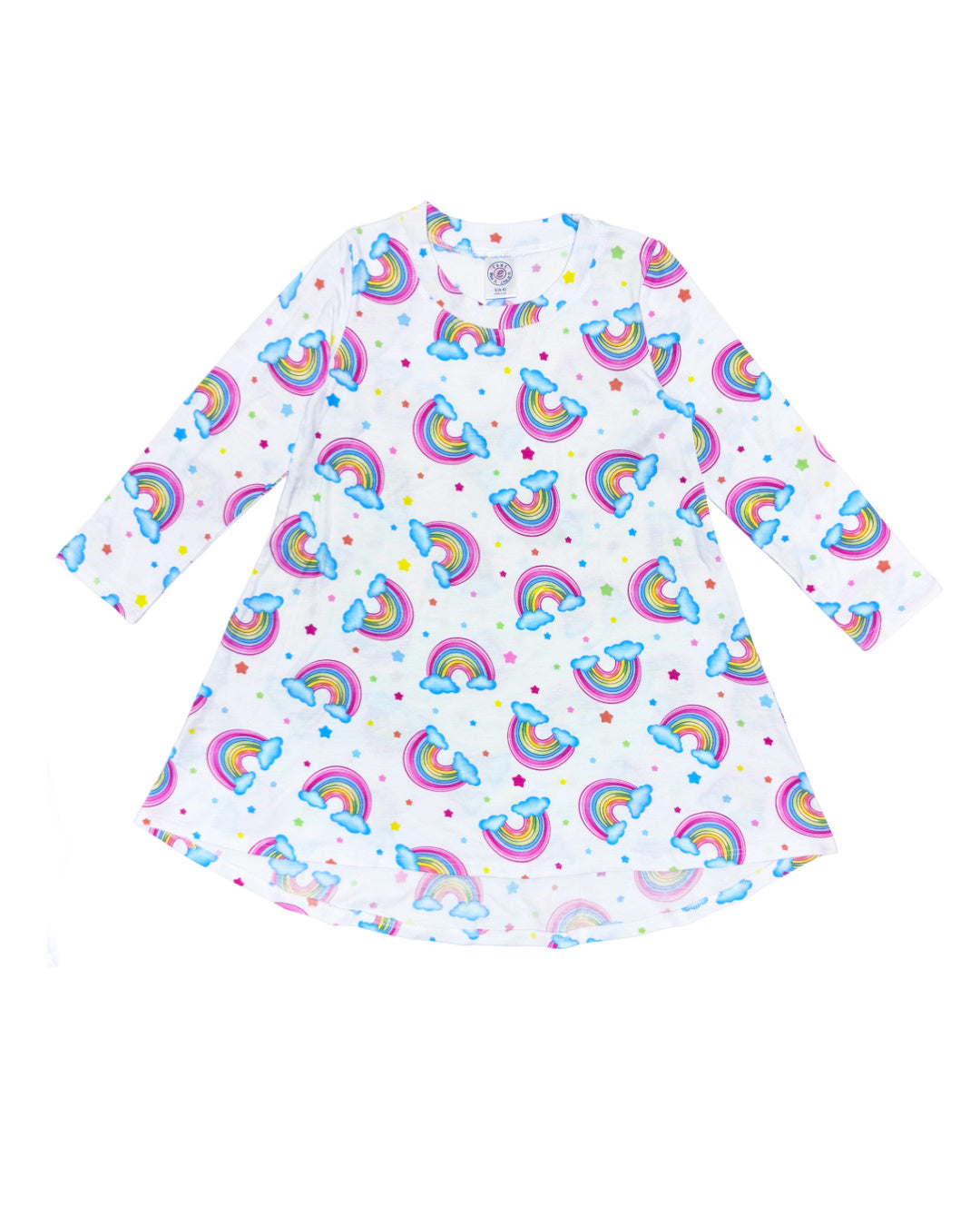 Rainbow Long Sleeve Dress for Women - Colorful Floral Print Casual Maxi Dress for Spring & Summer - Perfect for Beach, Party, and Vacation Wear