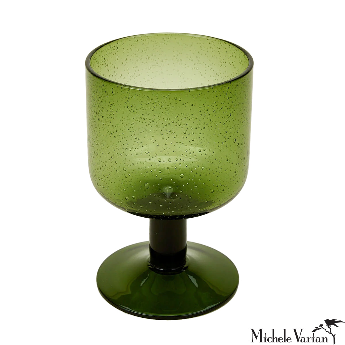 Eco-Friendly Seeded Glassware Set of 4 - Green Stemmed Drinking Glasses for Wine, Cocktails & Juice - Perfect for Dinner Parties, Weddings & Home Decor