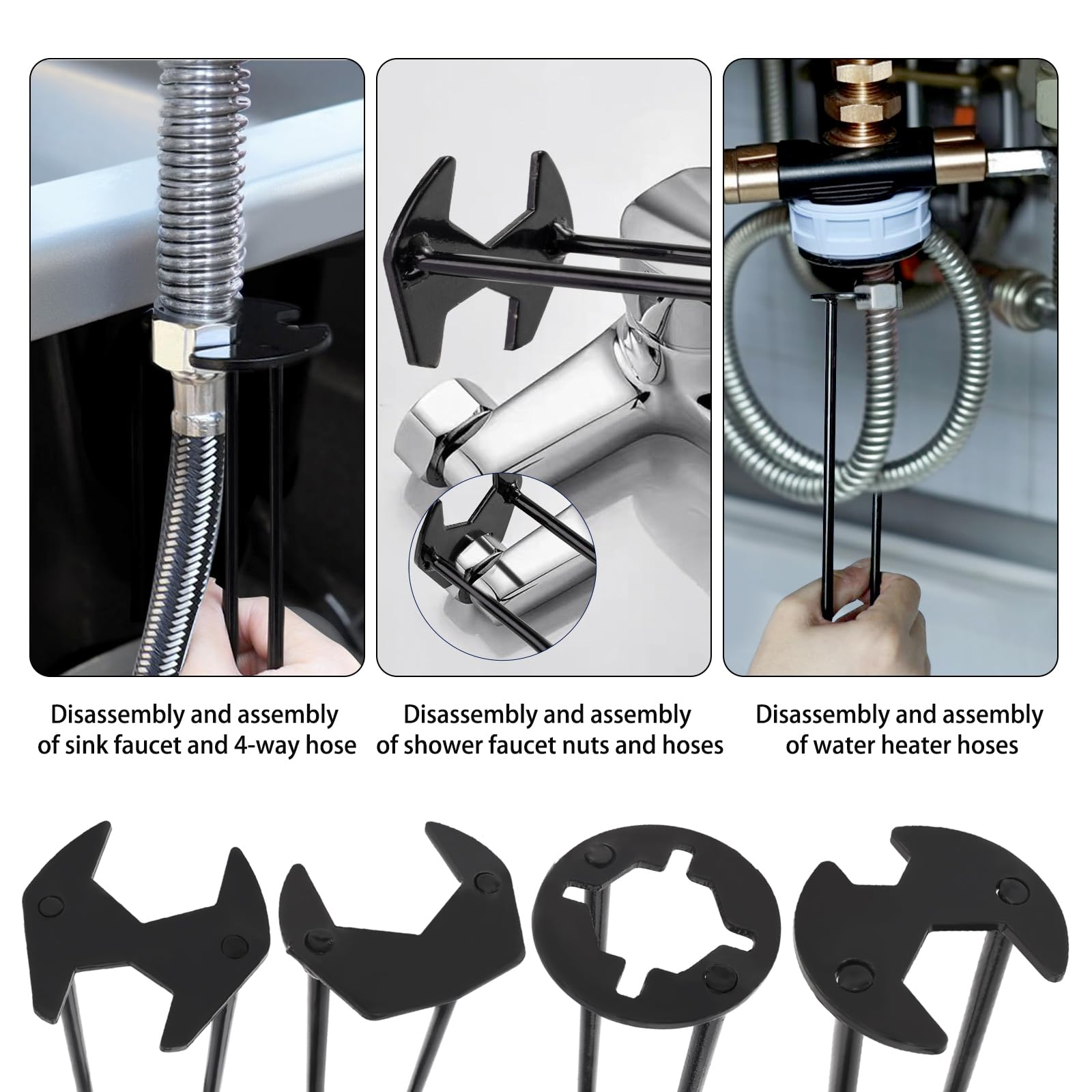 2-Pack Dual Head Pipe Wrench Set - Adjustable Basin Sink Wrench & Faucet Plumbing Tool for Home Repairs, Pipe Maintenance, Bathroom & Kitchen Installations - Perfect for DIY Projects and Professional Plumbing Work