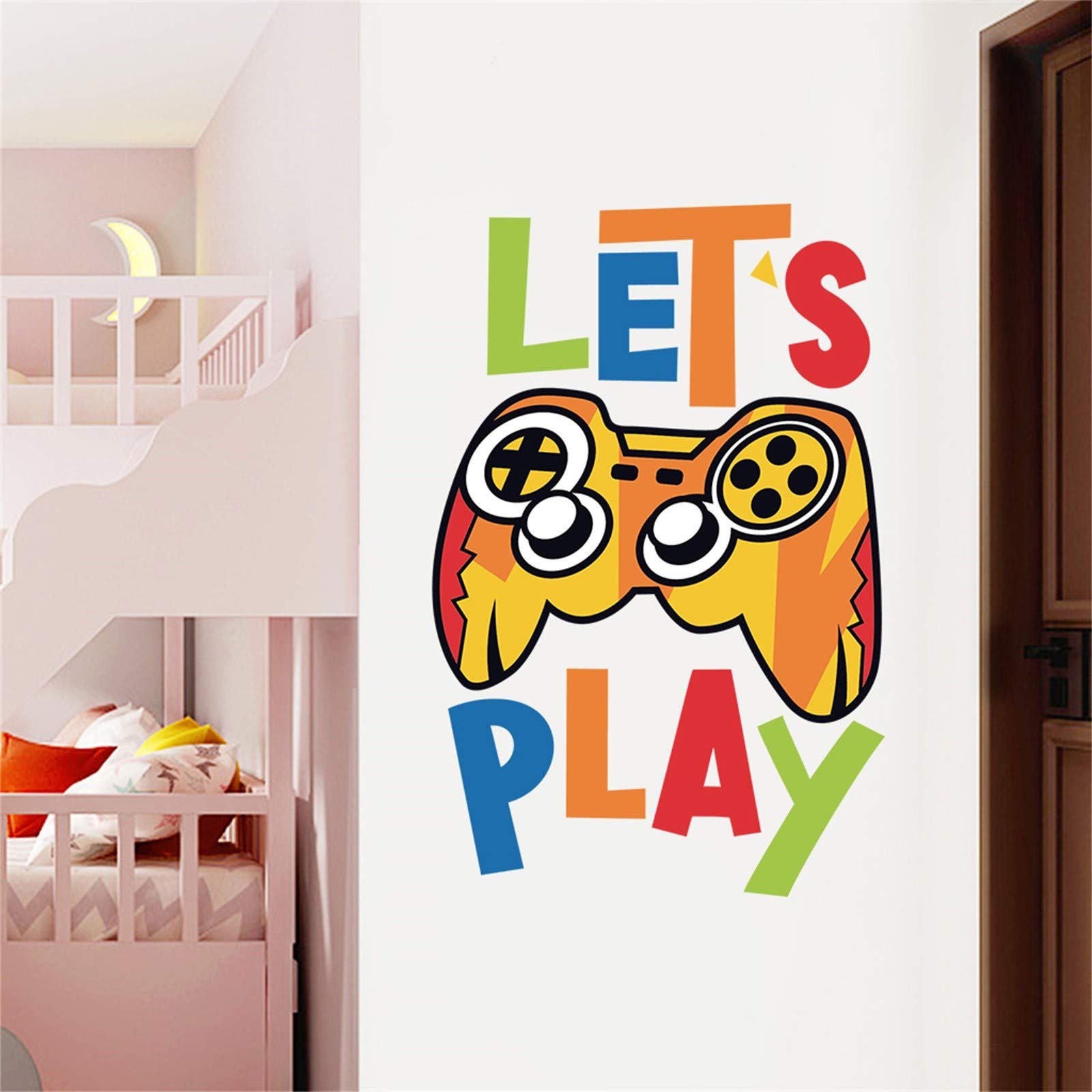 Colorful Removable Game Controller Wall Decals - DIY Mural Stickers for Gaming Room, Kids Bedroom & Party Decor (Multicolor) - Perfect for Gamer Gifts, Themed Parties & Home Decoration