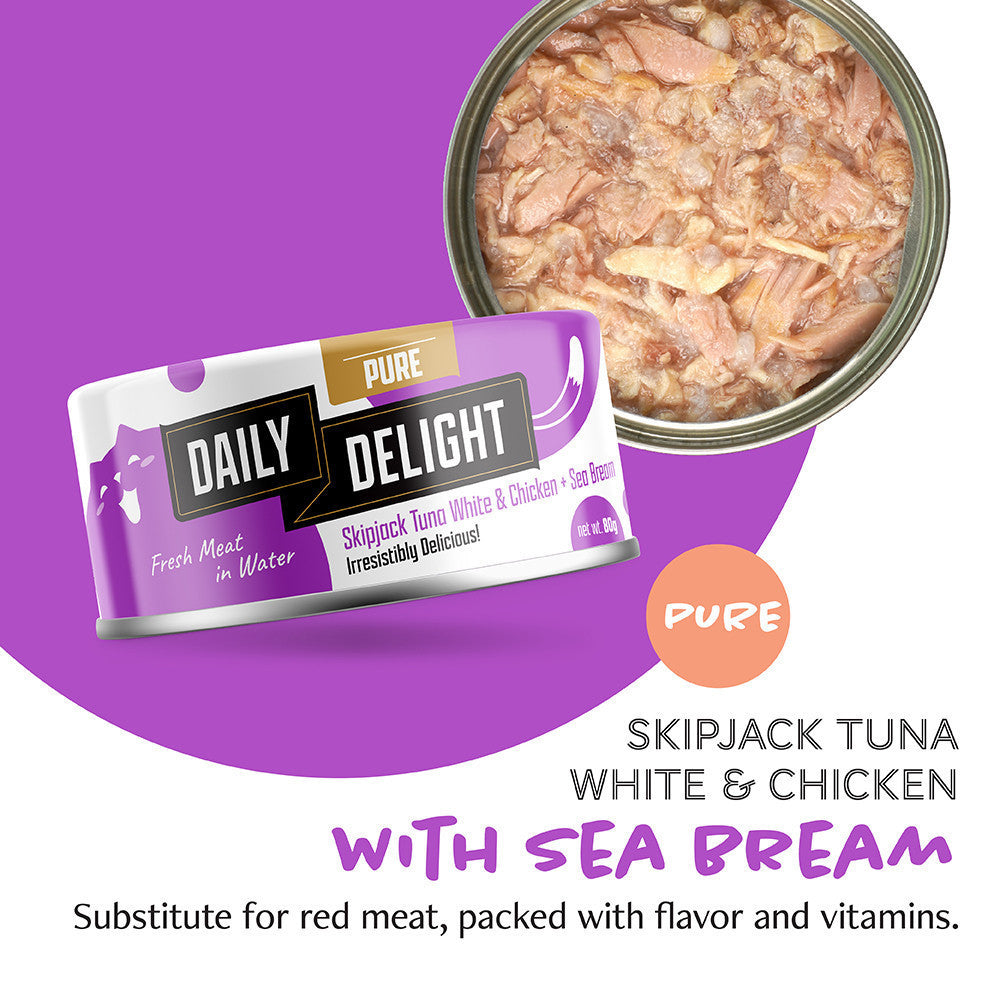 Premium Grain-Free Wet Cat Food - Skipjack, Baby Clam, Shrimp & Salmon Recipe - 80g Easy Digestible Healthy Cat Treat for Kittens & Adult Cats - Perfect for Daily Meals, Weight Management & Picky Eaters