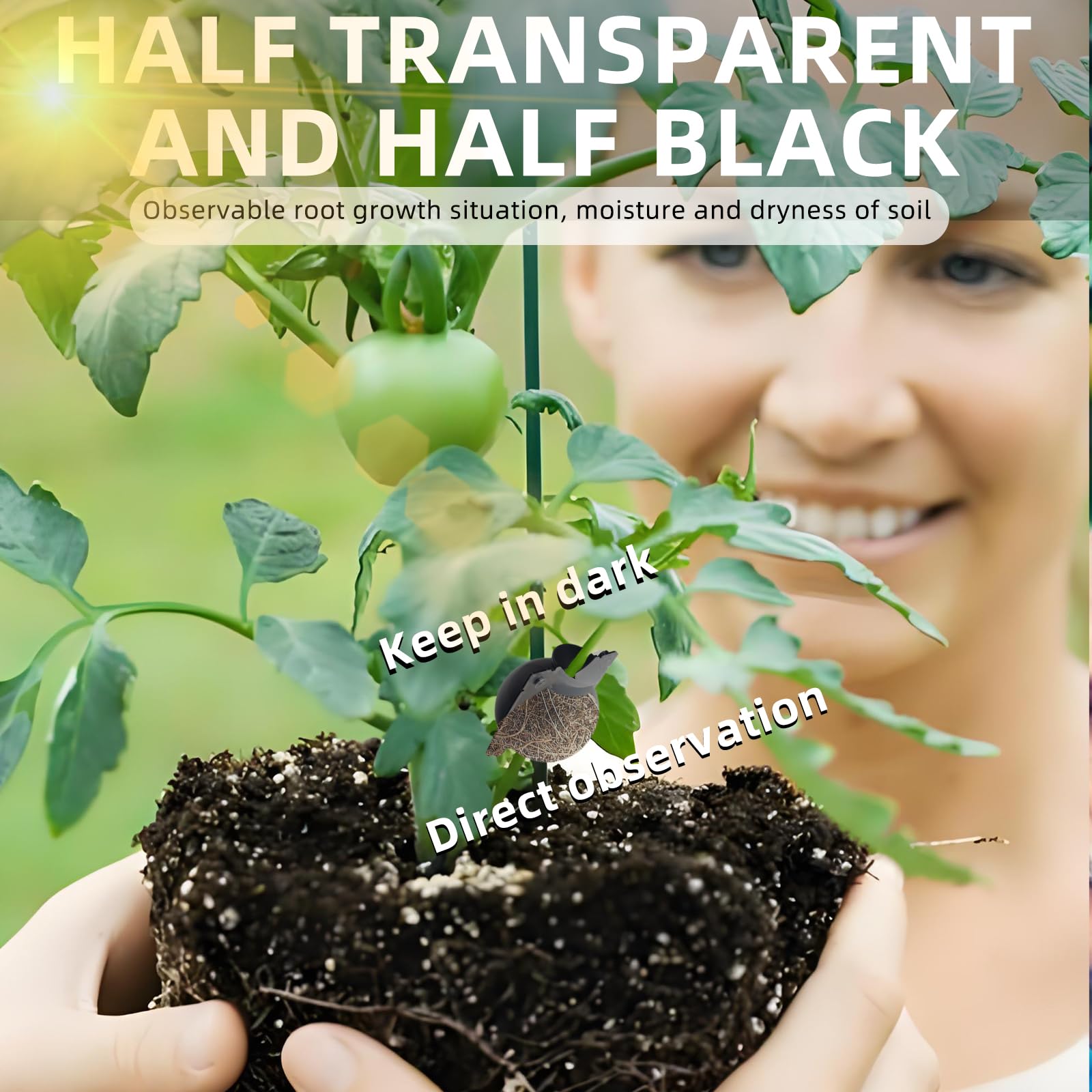 10 PCS Air Layering Propagation Kit - Thicker Reusable Rooting Balls for Plant Grafting, Half Transparent Rooting Balls with Plastic Twist Ties (Medium Size) - Perfect for Indoor Gardening, Orchid Propagation & Bonsai Rooting