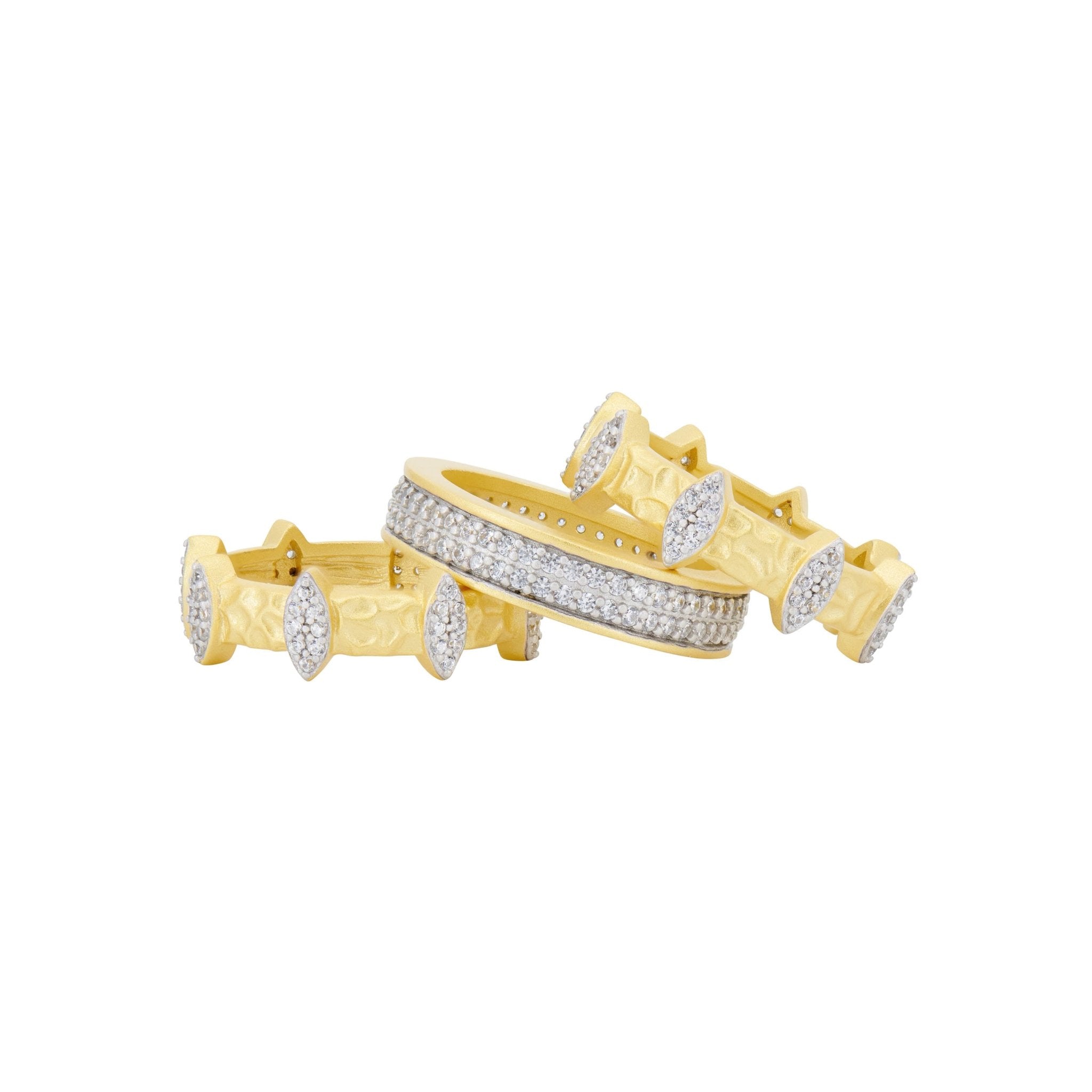 Petals in Bloom Textured 3 Stack Ring Set - Elegant Floral Stackable Rings for Women - Perfect for Everyday Wear, Layering & Special Occasions