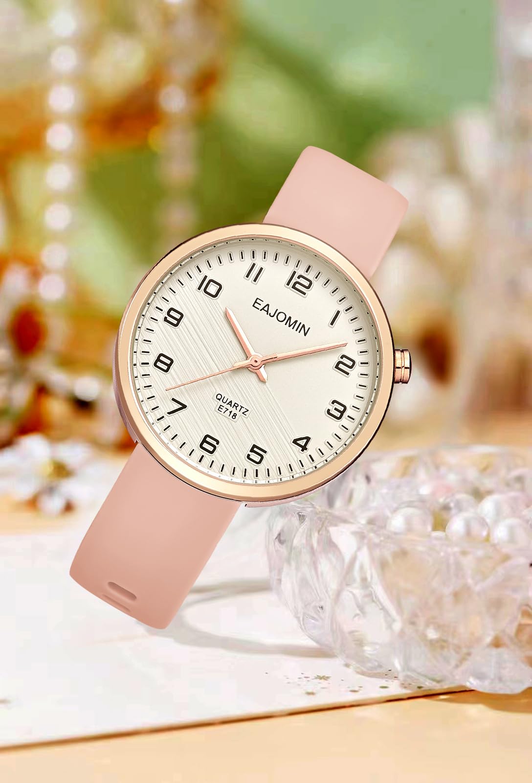 Waterproof Analog Women's Watch with Easy Read Dial & Second Hand - Soft Silicone Band Quartz Dress Watch for Nurses, Students & Professionals | Perfect for Medical Shifts, School & Everyday Wear