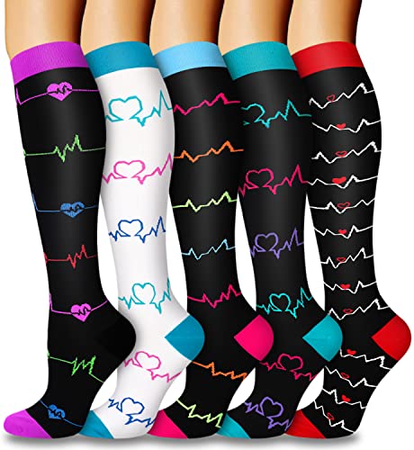 07-5 Pairs Purple/Blue/Red/White/Black