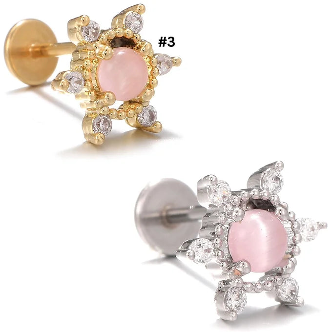 20G Cartilage Surgical Steel Earrings - Cross & Heart Stud Earrings for Women | Hypoallergenic Body Jewelry for Pierced Ears | Perfect for Everyday Wear, Parties & Gifts