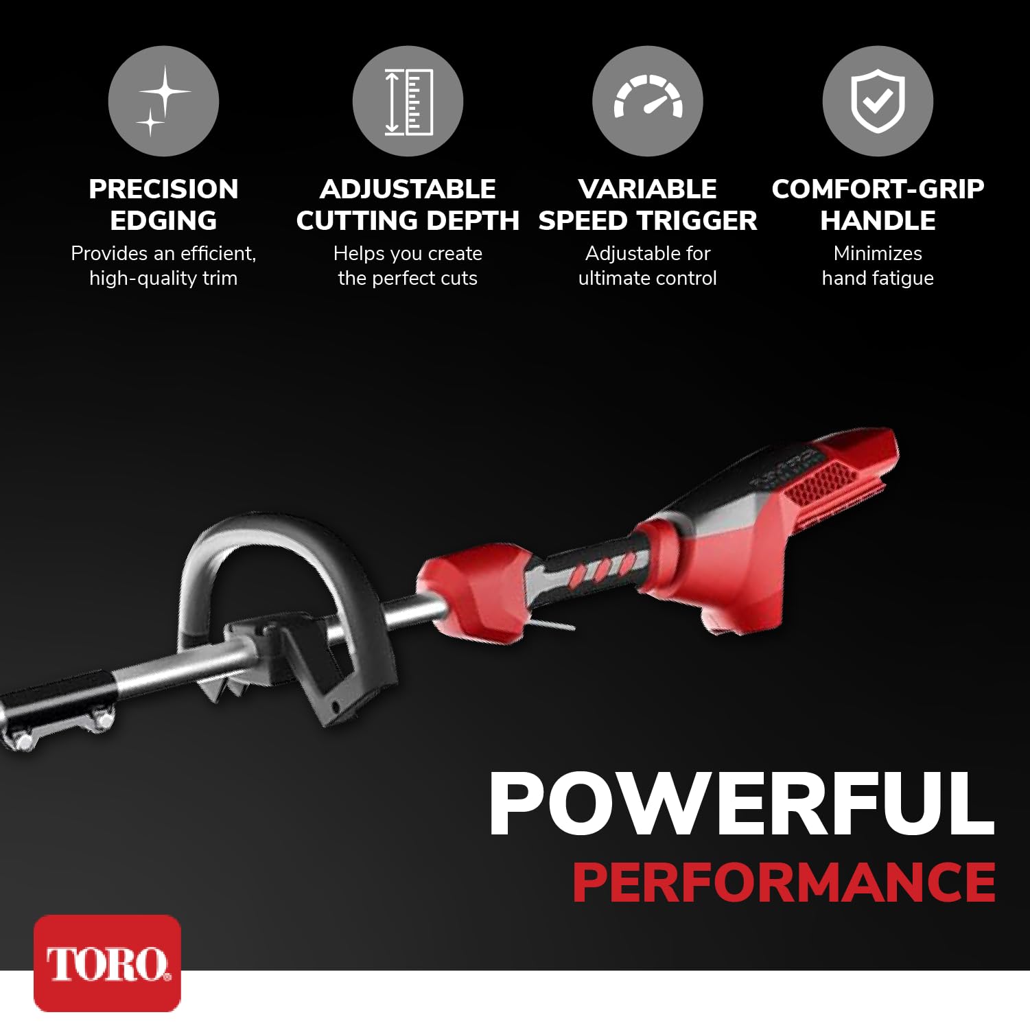 Toro Flex Force 60V Max 8-Inch Cordless Brushless String Trimmer & Lawn Edger - Lightweight Battery Powered Yard Tool for Perfect Lawn Edging & Trimming Around Fences, Walkways & Garden Borders