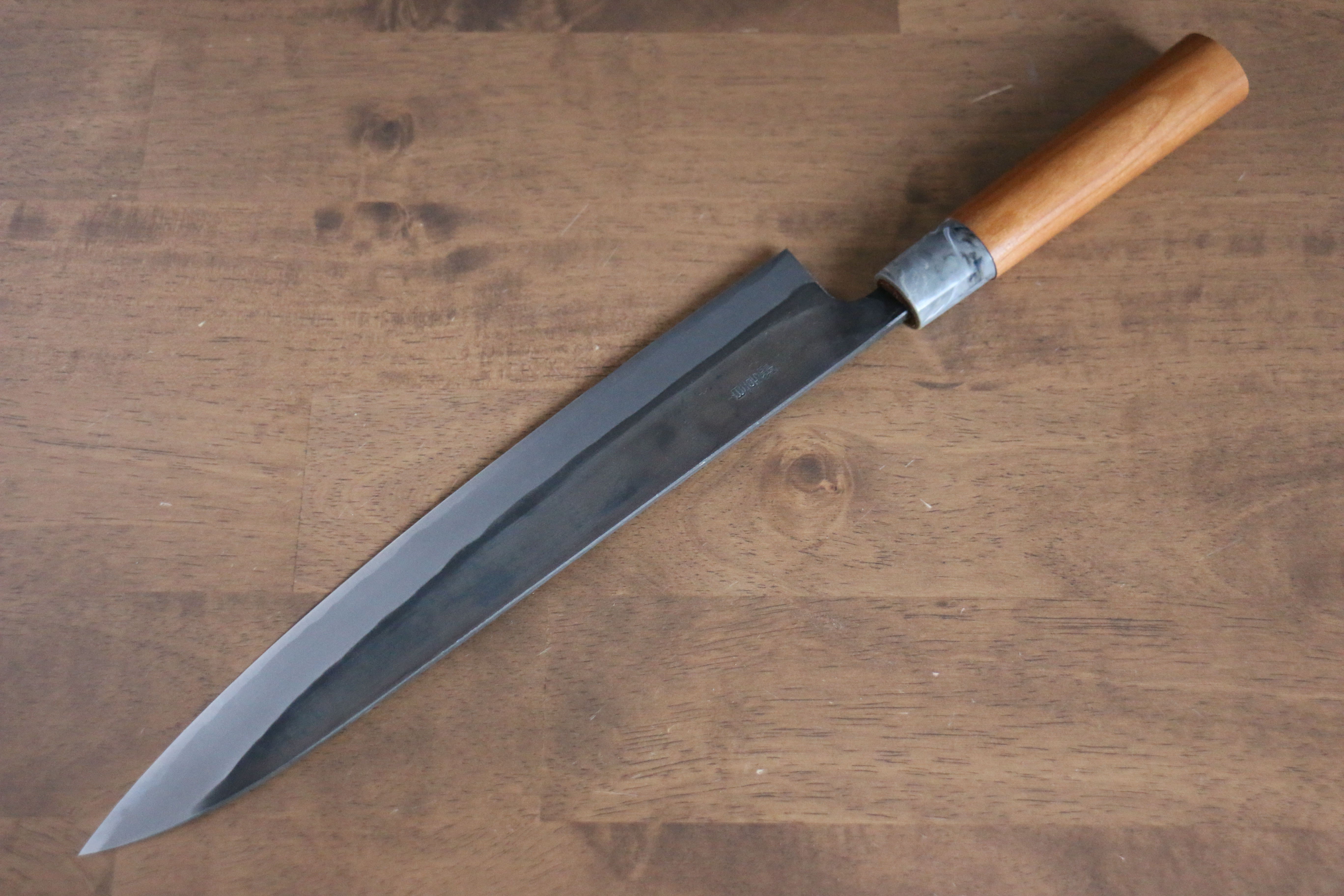 Premium Nao Yamamoto White Steel No.2 Kurouchi Sujihiki 270mm Slicing Knife - Cherry Blossom Wood Handle - Japanese Chef Knife for Sushi, Meat & Delicate Cutting