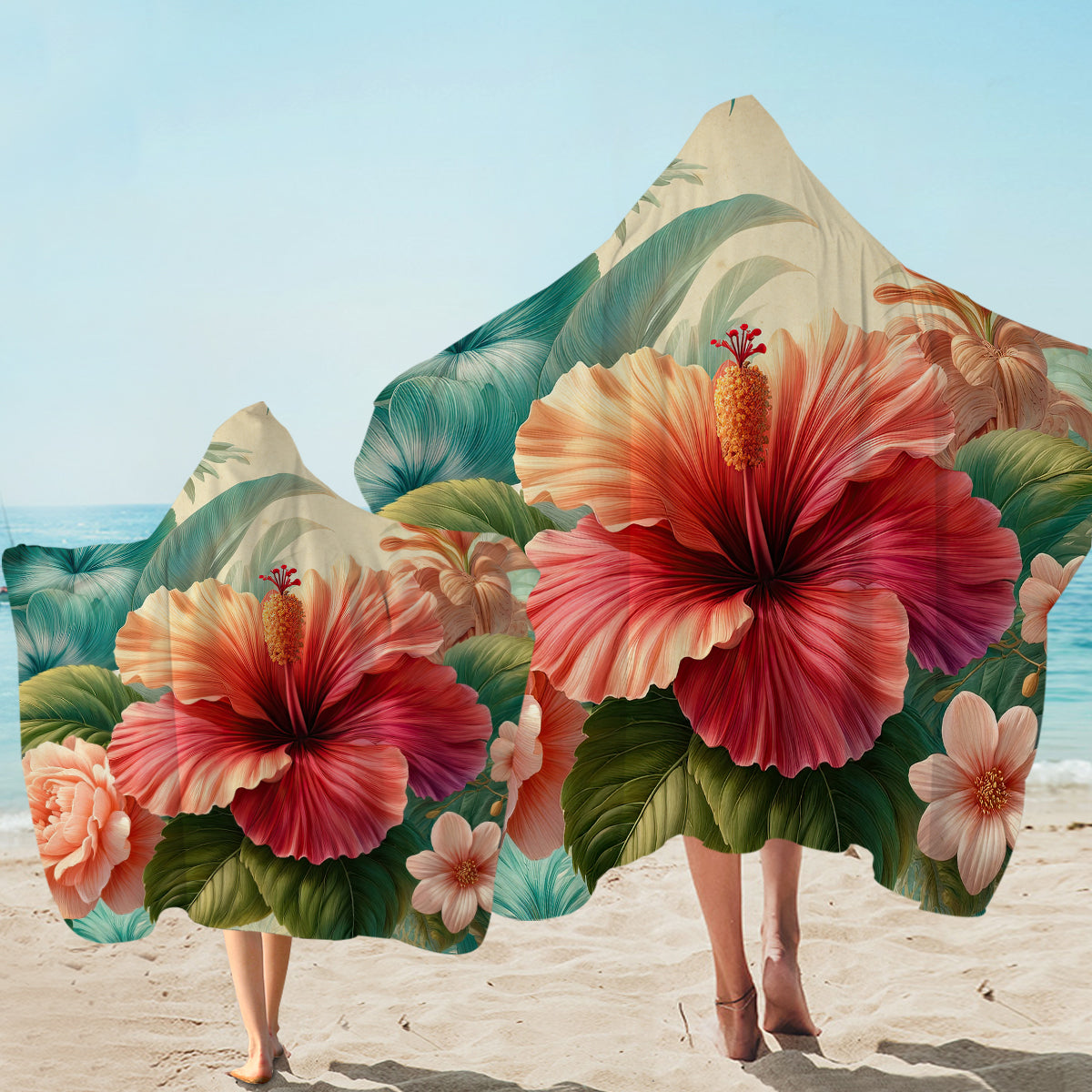 Soft & Absorbent Hibiscus Flower Hooded Towel for Kids & Babies - Perfect for Bath Time, Beach, and Poolside Fun