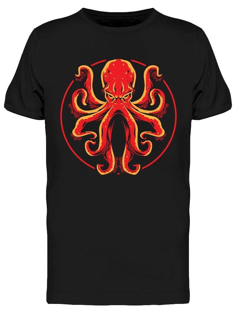 Red Octopus Logo Graphic T-Shirt for Men - Casual Streetwear & Everyday Comfort