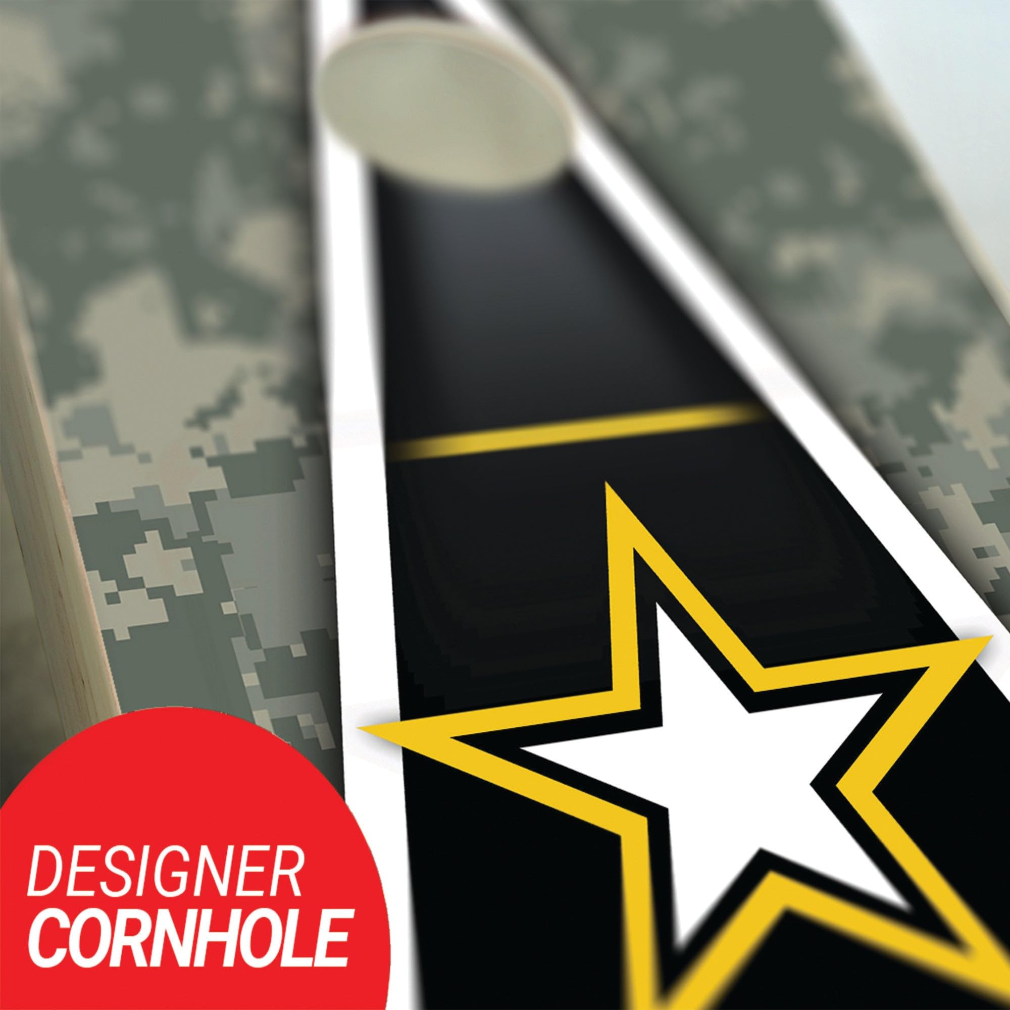 Skip's Garage US Army Cornhole Board Set - Regulation Size Cornhole Game with Boards, Optional LED Lights & Carrying Cases - Perfect for Backyard BBQs, Tailgating, and Outdoor Parties