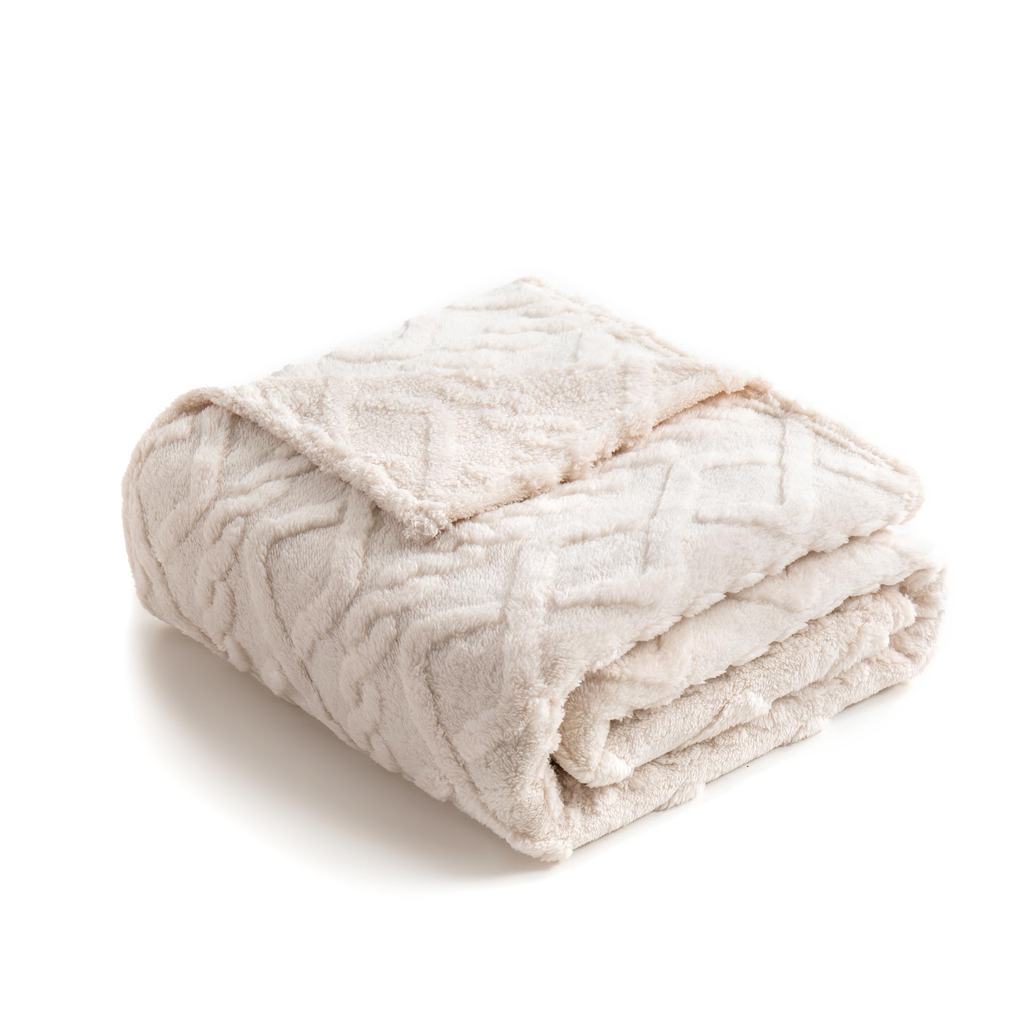 QSTEHEML Super Soft Fleece Throw Blanket - Cozy Warm Flannel Blanket for Kids & Toddlers, Thick Lightweight Decorative Travel Blanket for Couch, Sofa, Bed - Perfect for Home, Office & Travel - White, 30