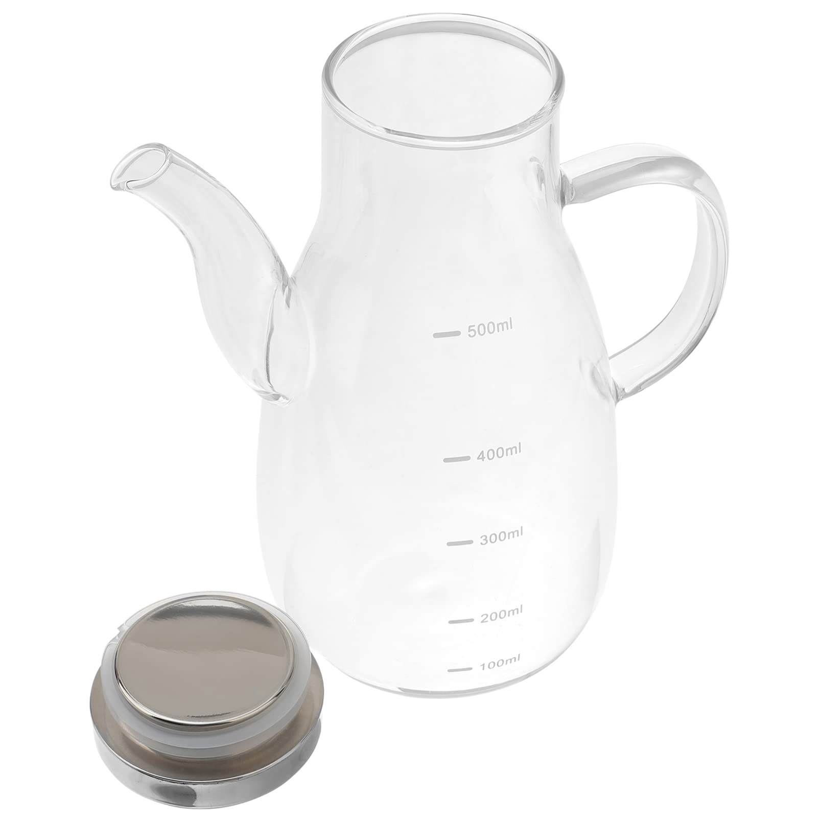 UPKOCH 500ml Leak-Proof Glass Oil Dispenser with Scale - High Borosilicate Glass Kitchen Condiment Bottle for Oil, Vinegar & Liquids - Perfect for Home Cooking, Salad Dressing & Baking Essentials