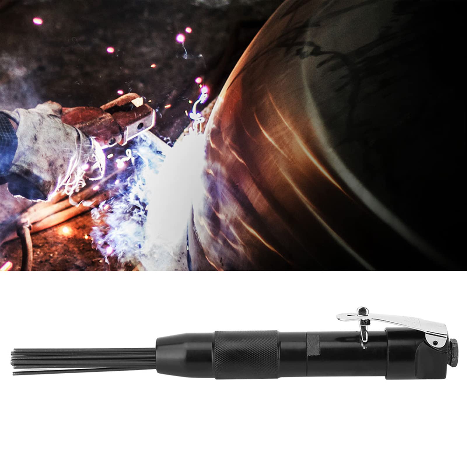 Pneumatic Air Needle Scaler - Compact Paint & Weld Slag Remover, Deburring & Cleaning Tool for Metal, Concrete & Rust Removal | DIY, Auto Repair, Metalworking