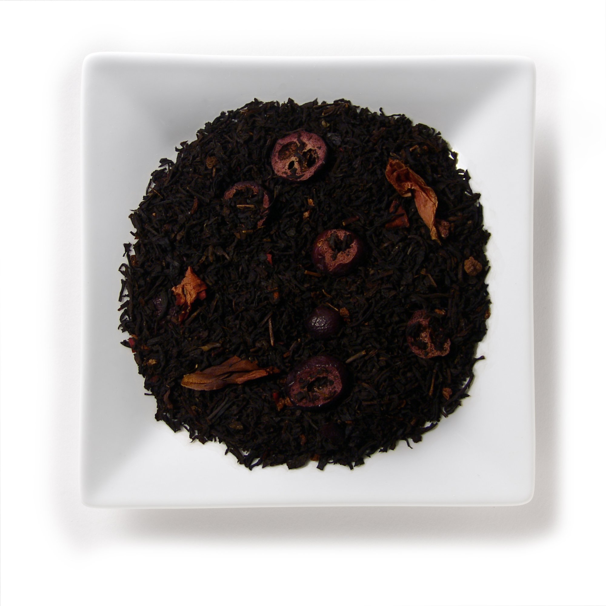 Mahamosa Fruity Black Tea Blend with Stainless Steel Infuser - 8oz Pomegranate Cranberry Black Tea Set (Black Tea, Freeze-Dried Cranberries, Raspberry, Pomegranate, Peony Petals) - Perfect for Afternoon Tea, Gifts & Relaxation
