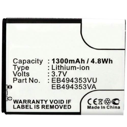 Synergy Digital Replacement Battery for Samsung Galaxy Txt - 1300mAh Li-ion High Capacity Cell Phone Battery (Compatible with EB494353VA/EB494353VU) - Perfect for Travel, Work & Everyday Use