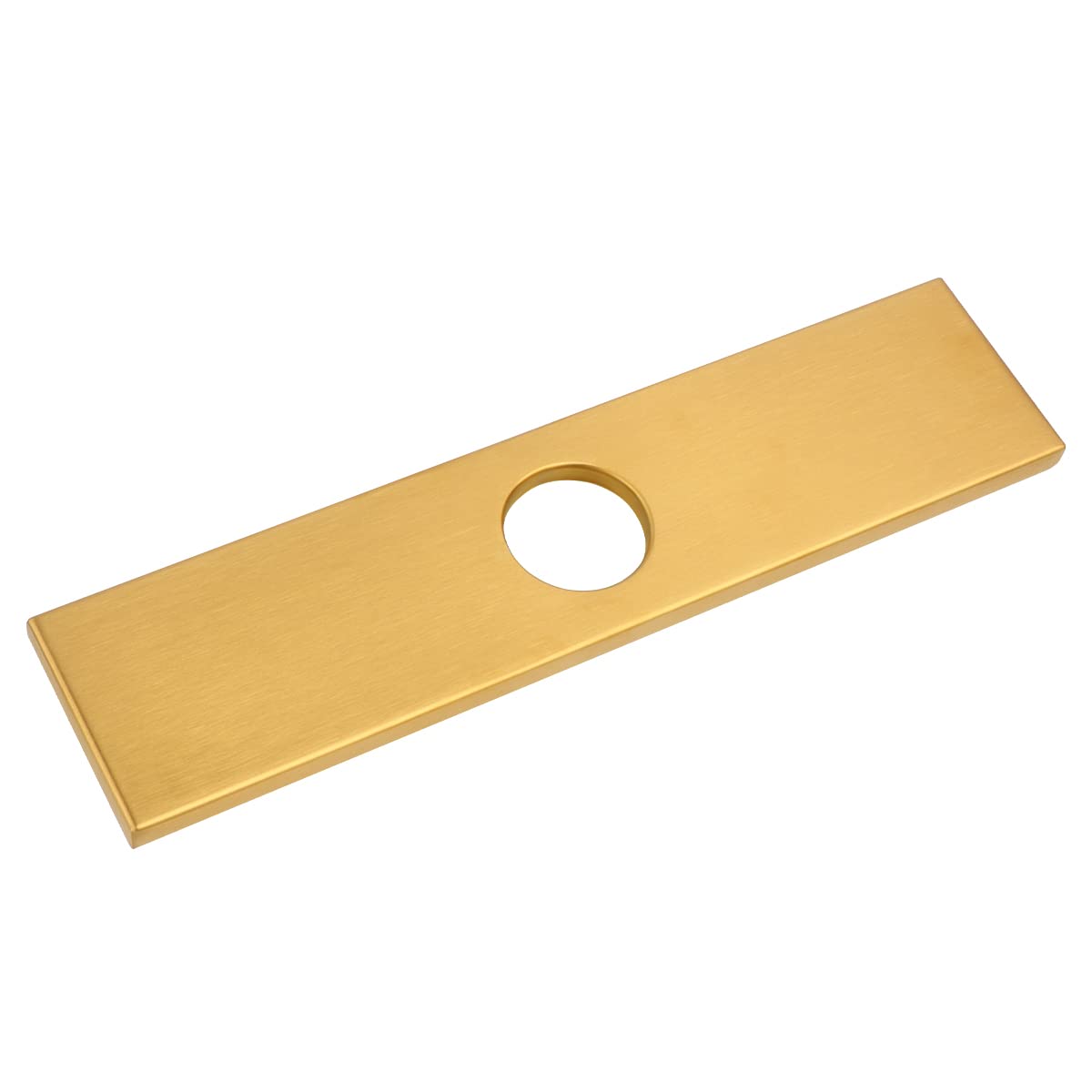 10 Inch Stainless Steel Gold Square Hole Cover Deck Plate for Single Hole Kitchen Sink Faucet - Escutcheon Cover for Unused Mounting Holes | Perfect for Kitchen Remodeling & Sink Upgrades