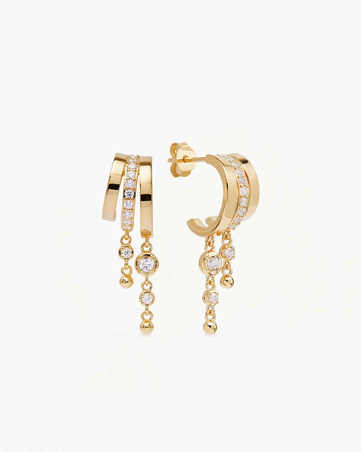 18K Gold Plated Ocean Mist Illusion Hoop Earrings for Women - Elegant Dangle Hoops for Party, Wedding & Everyday Wear