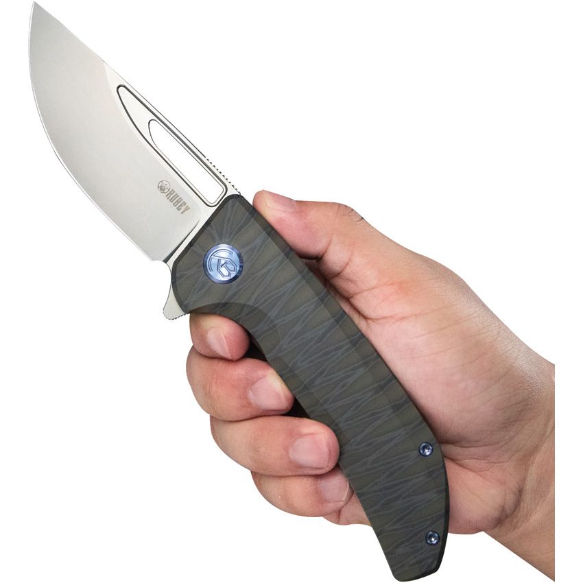 Kubey Hyperion Flame Titanium S35VN Folding Pocket Knife KB368I - Premium EDC Knife for Camping, Hiking & Outdoor Survival