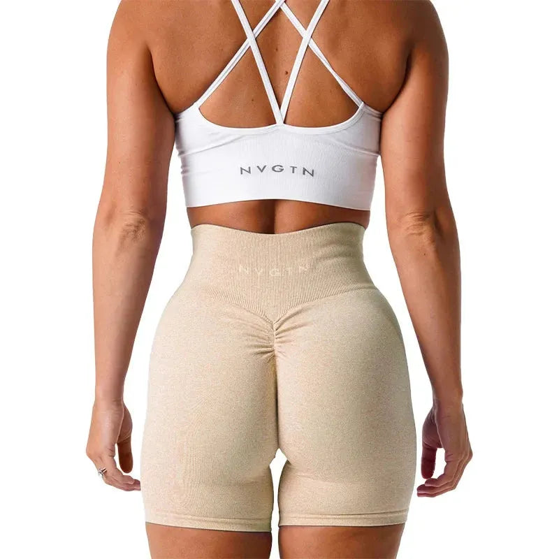 NVGTN Scrunch Seamless High Waisted Yoga Shorts for Women - Contour Biker Workout Shorts | Perfect for Gym, Running & Lounge Wear