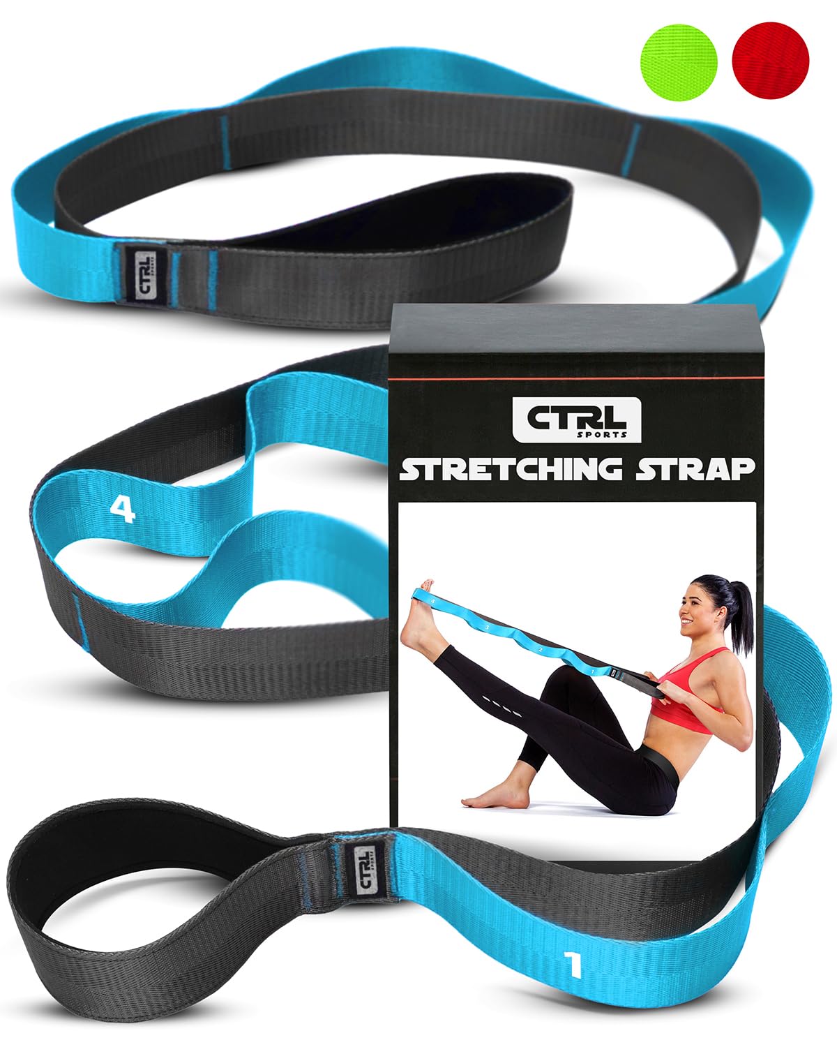 Premium Non-Elastic Stretching Strap with Loops - Physical Therapy & Yoga Stretch Band for Flexibility Training, Hamstring & Leg Stretcher - Ideal for Home Workouts, Gym Exercises, and Rehabilitation Therapy