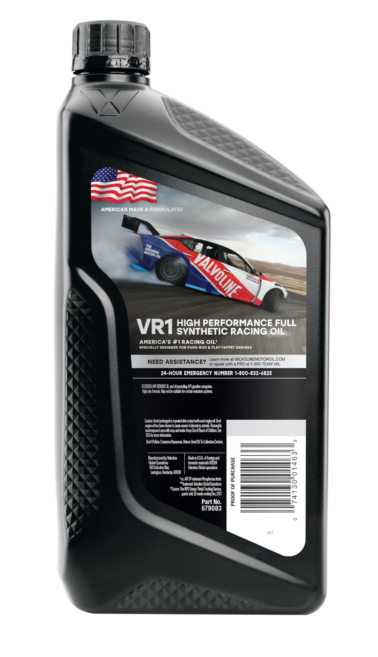 Valvoline VR1 Racing Synthetic SAE 10W-30 Motor Oil 1 QT (Case of 6) - High Performance Engine Protection for Racing, Classic Cars & High Mileage Vehicles