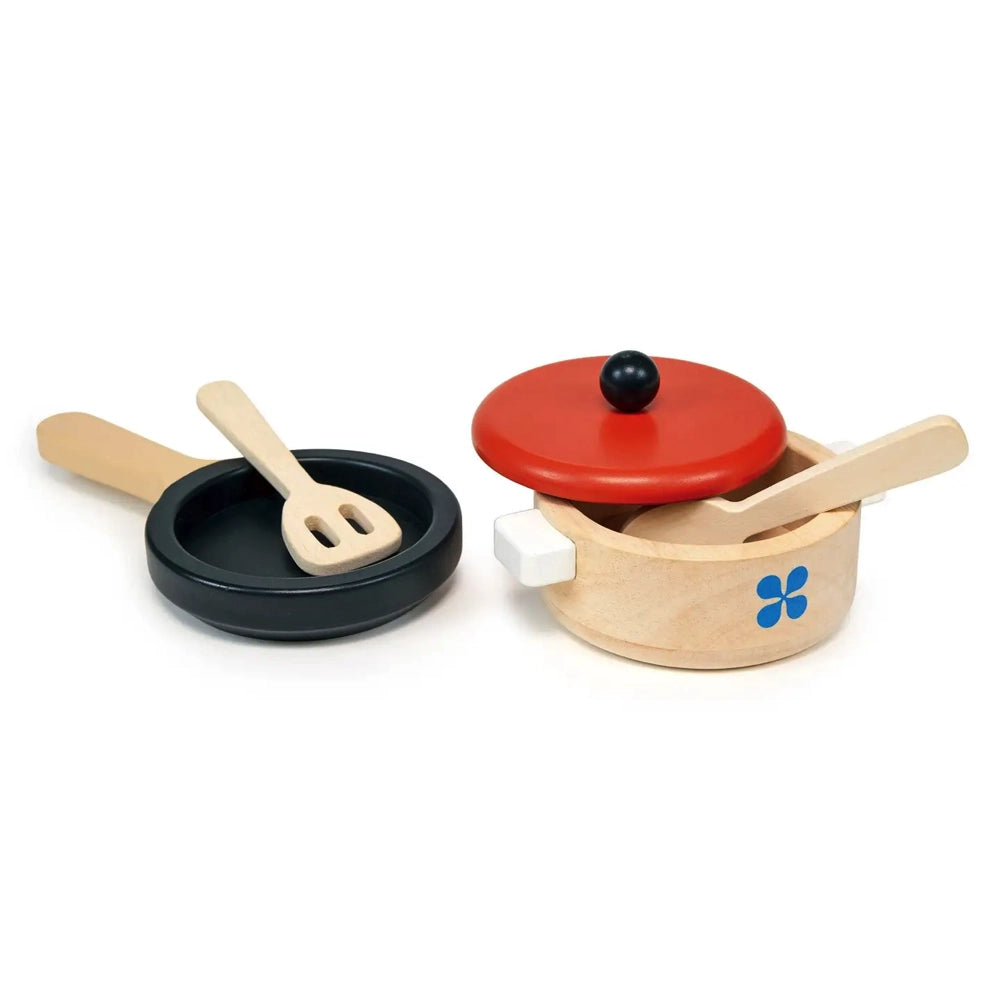 Mentari Toys 10-Piece Kids Cooking Set - Stainless Steel Pots & Pans for Pretend Play - Perfect for Play Kitchen, Role Play & Early Learning Development
