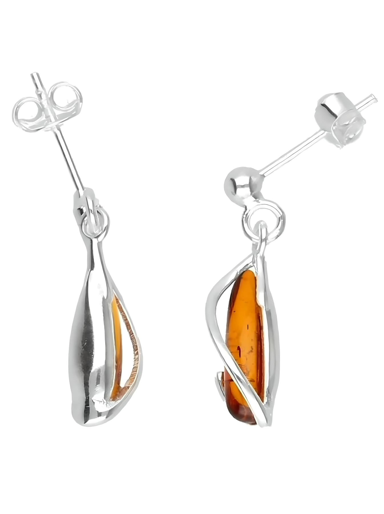 Baltic Honey Amber Sterling Silver Drop Earrings for Women | Unique Dangle Stud Jewelry | Gift for Her, Birthday, Anniversary | Perfect for Parties, Weddings & Special Occasions