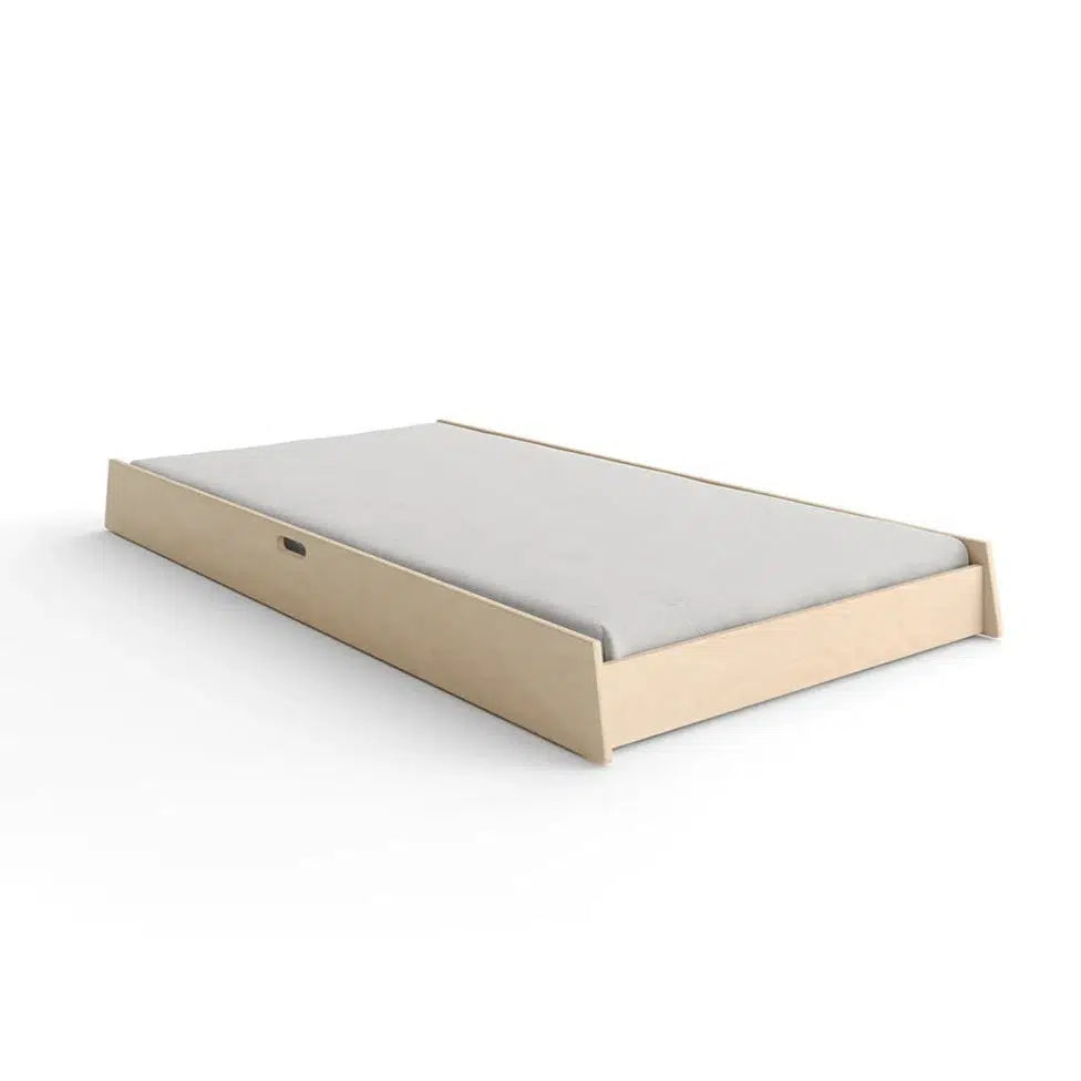 Oeuf Sparrow Trundle Bed - Solid Birch Wood Twin Daybed with Pull-Out Trundle | Perfect for Kids' Bedroom, Guest Room & Small Space Saving Solution