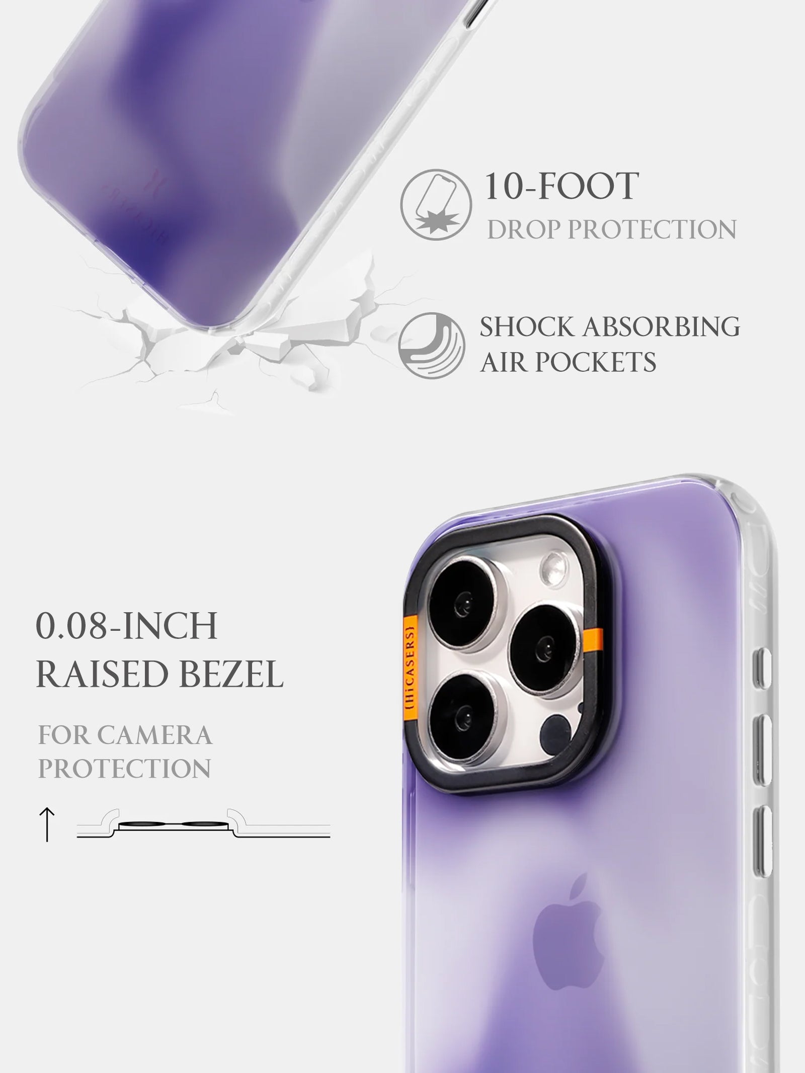 Sky Gradient Iridescent Phone Case - Light Purple | Trendy Protective Cover for iPhone & Samsung | Perfect for Everyday Use, Travel & Fashion Accessories
