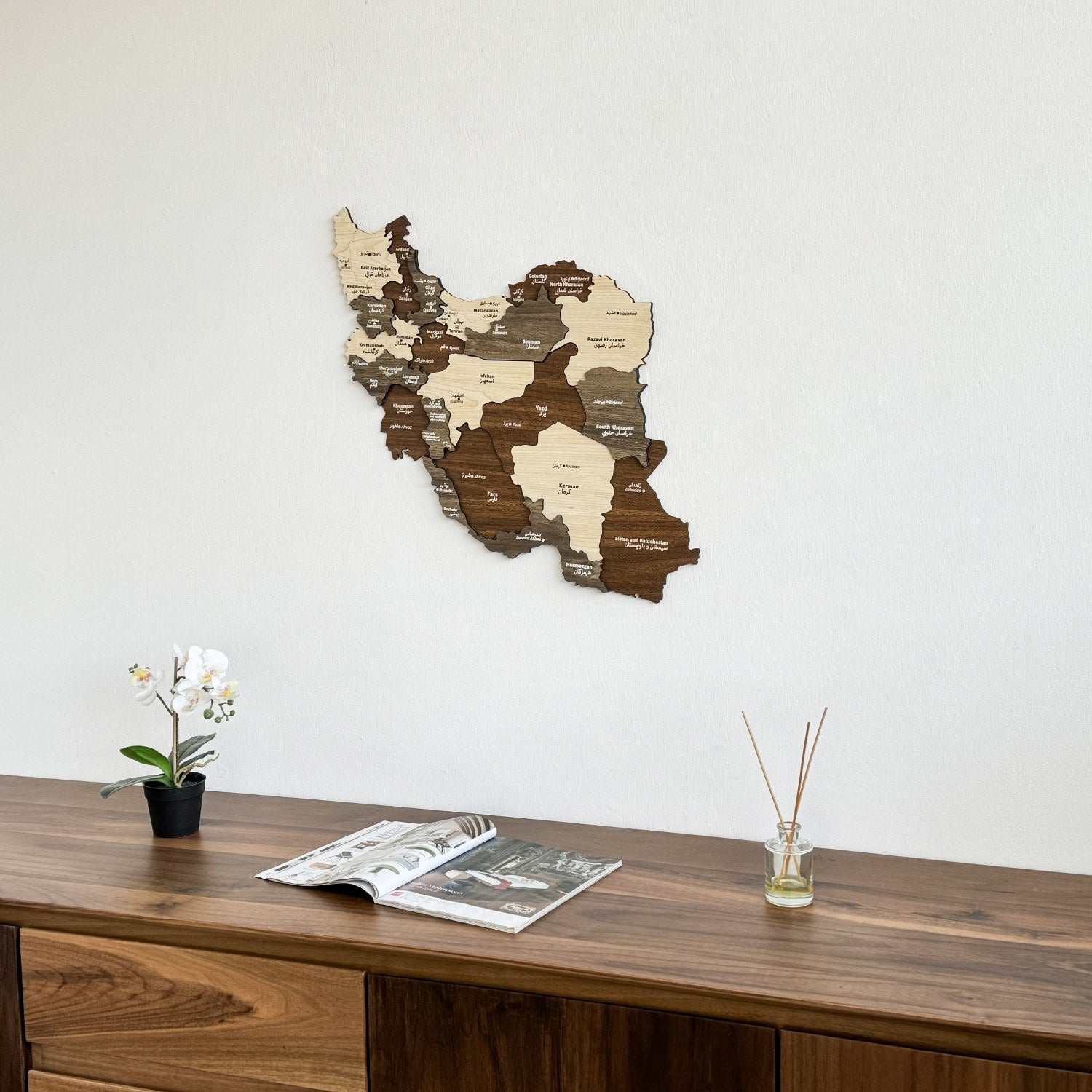 Handcrafted Islamic Wooden Wall Map - Elegant Home & Office Decor for Muslim Prayer Rooms, Living Rooms, and Gifts