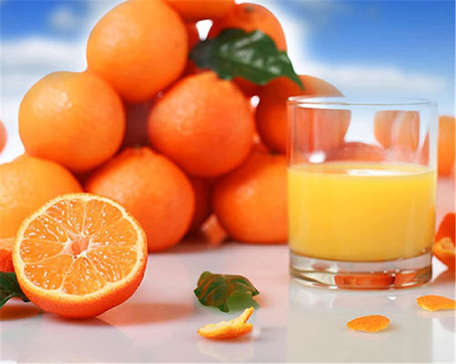 Premium Diamond Painting Kit - Orange Juice Cross Stitch Art for Adults | 12x18 Inch Wall Decor | DIY Home Decoration for Living Room, Bedroom & Office | Relaxing Craft Activity & Unique Gift Idea
