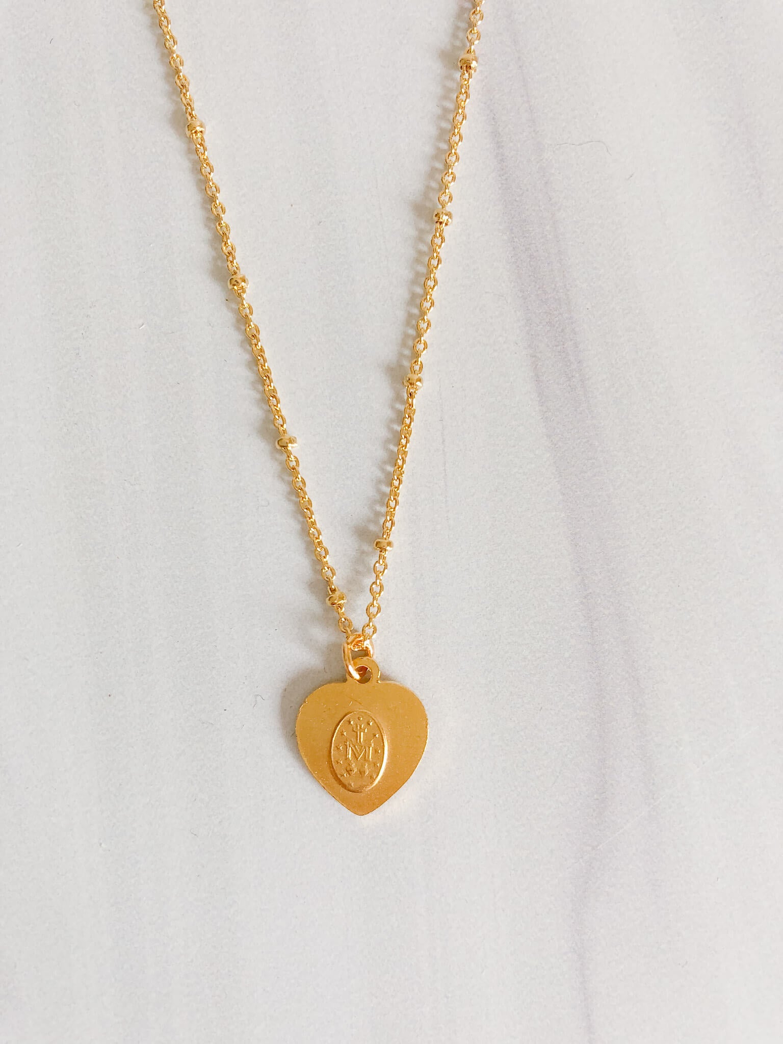 Beautiful Heart Shaped Miraculous Medal Necklace - Religious Jewelry for Women - Perfect for Baptism, First Communion & Daily Faith Inspiration