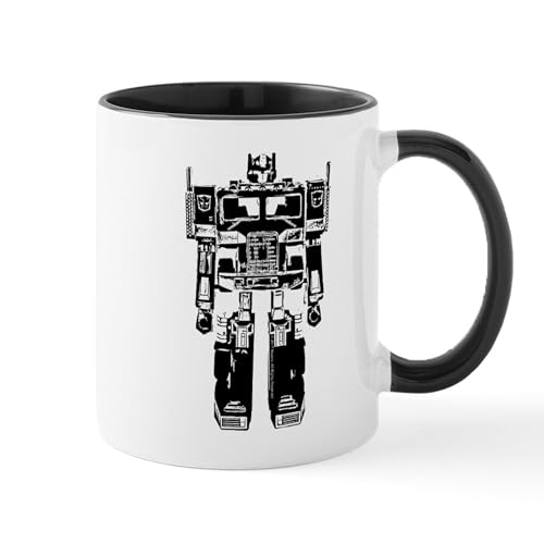 White/Black Inside - Optimus Prime Robot Mugs