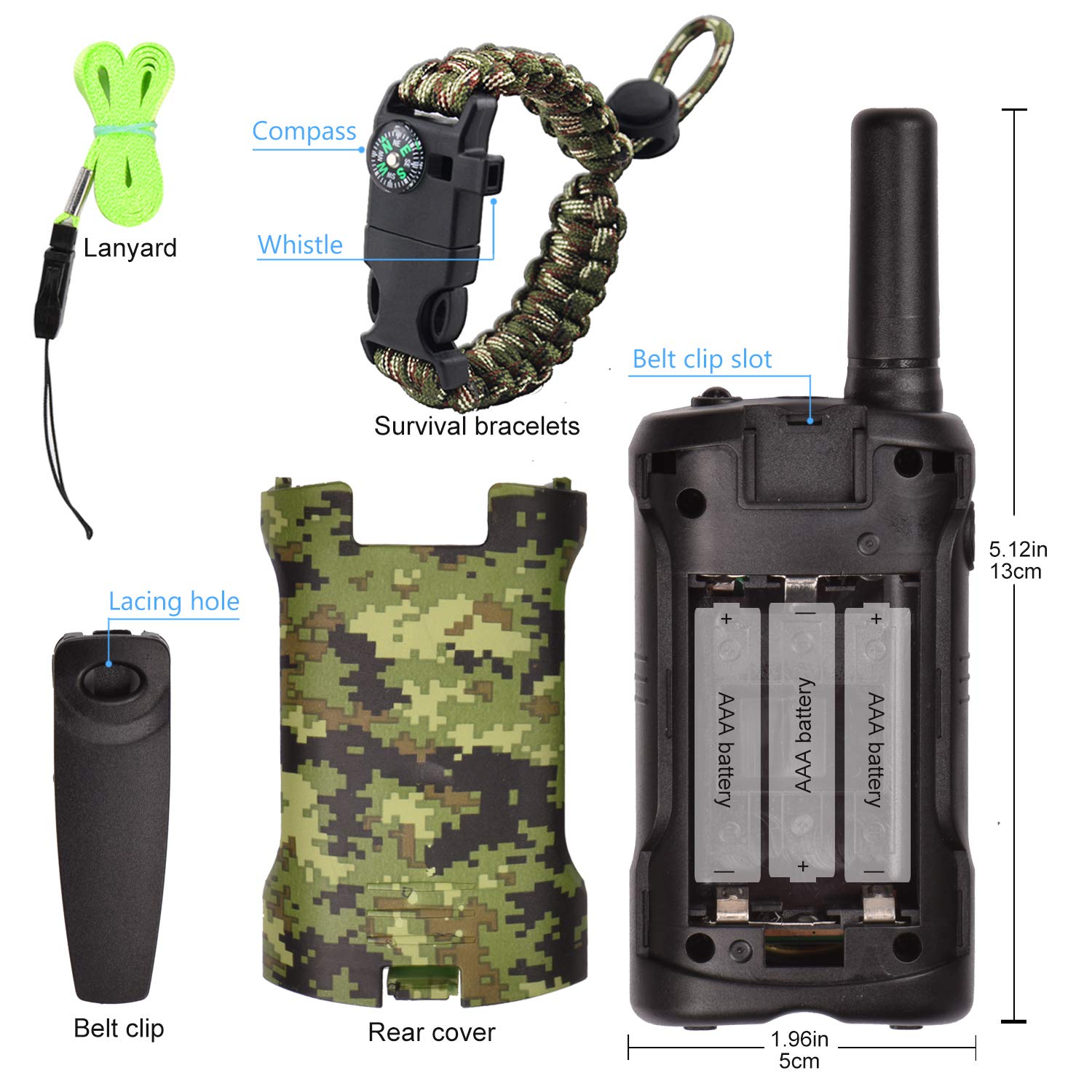 Best Walkie Talkies for Kids Ages 5-12 - 22 Channel 2 Way Radios with 3 Mile Range - Perfect Outdoor Adventure Toys for Boys & Girls - Ideal for Camping, Hiking, Backyard Games and Birthday Gifts (6-9 Years Old)