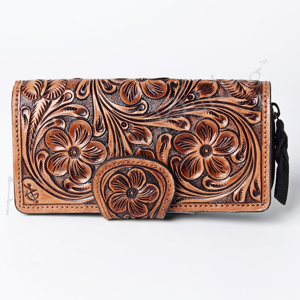 American Darling Genuine Hair-On Leather Women's Western Wallet Handbag - Stylish Wristlet & Clutch Purse for Travel, Parties & Everyday Use