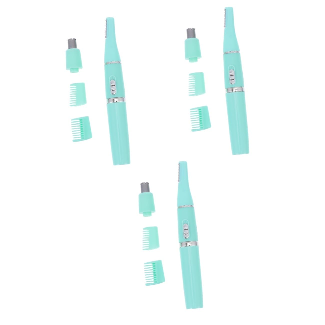 NOLITOY 3-Pack Electric Eyebrow Trimmer & Facial Hair Remover for Women & Men - Rechargeable Eyebrow Shaver, Lip Razor, Face Trimmer (Abs Green) - Perfect for Eyebrow Grooming, Upper Lip & Facial Hair Removal at Home or Travel