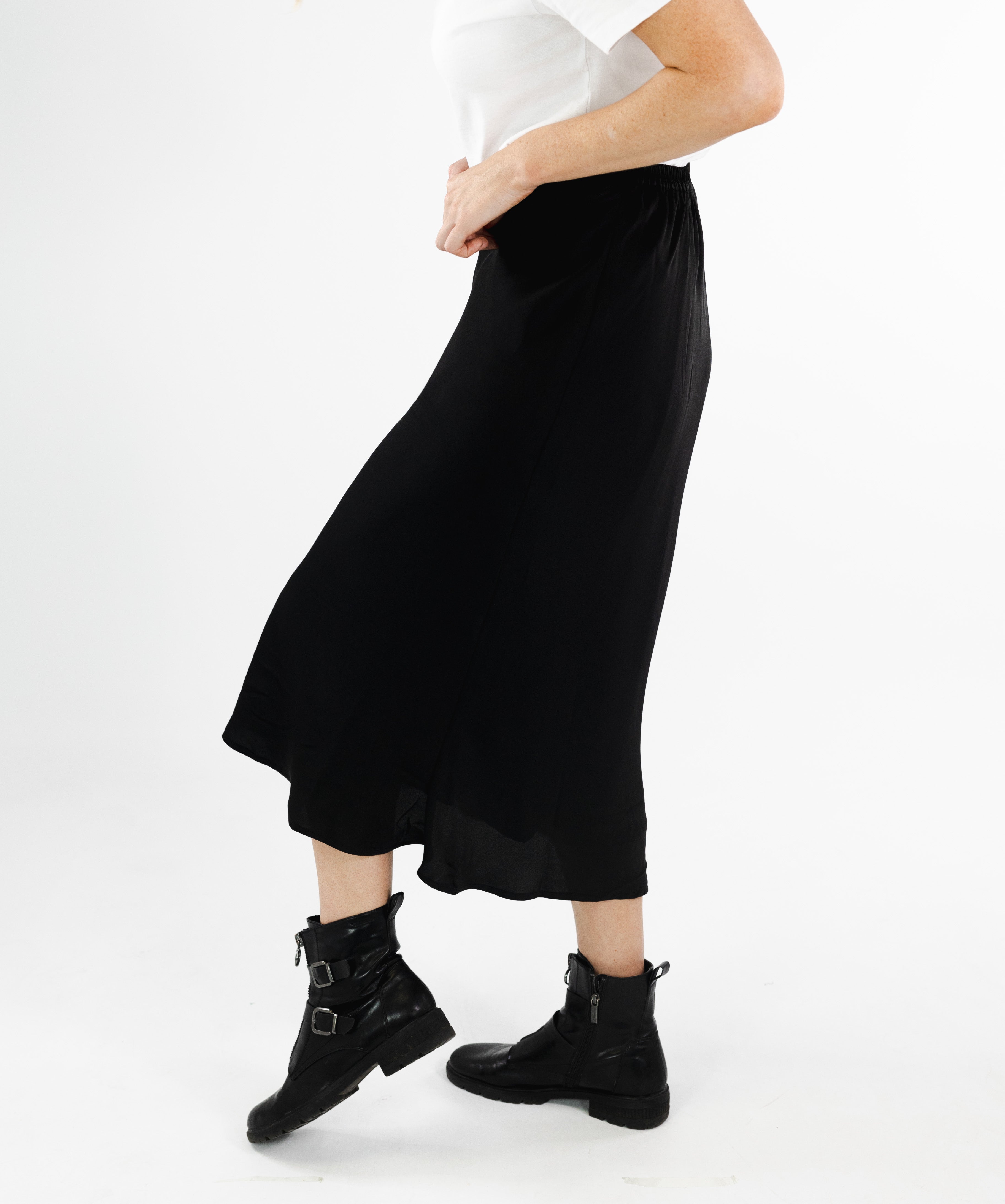 Fleur Skirt for Women - Elegant Black Midi Skirt with Floral Design | Perfect for Office, Party & Date Night Outfits